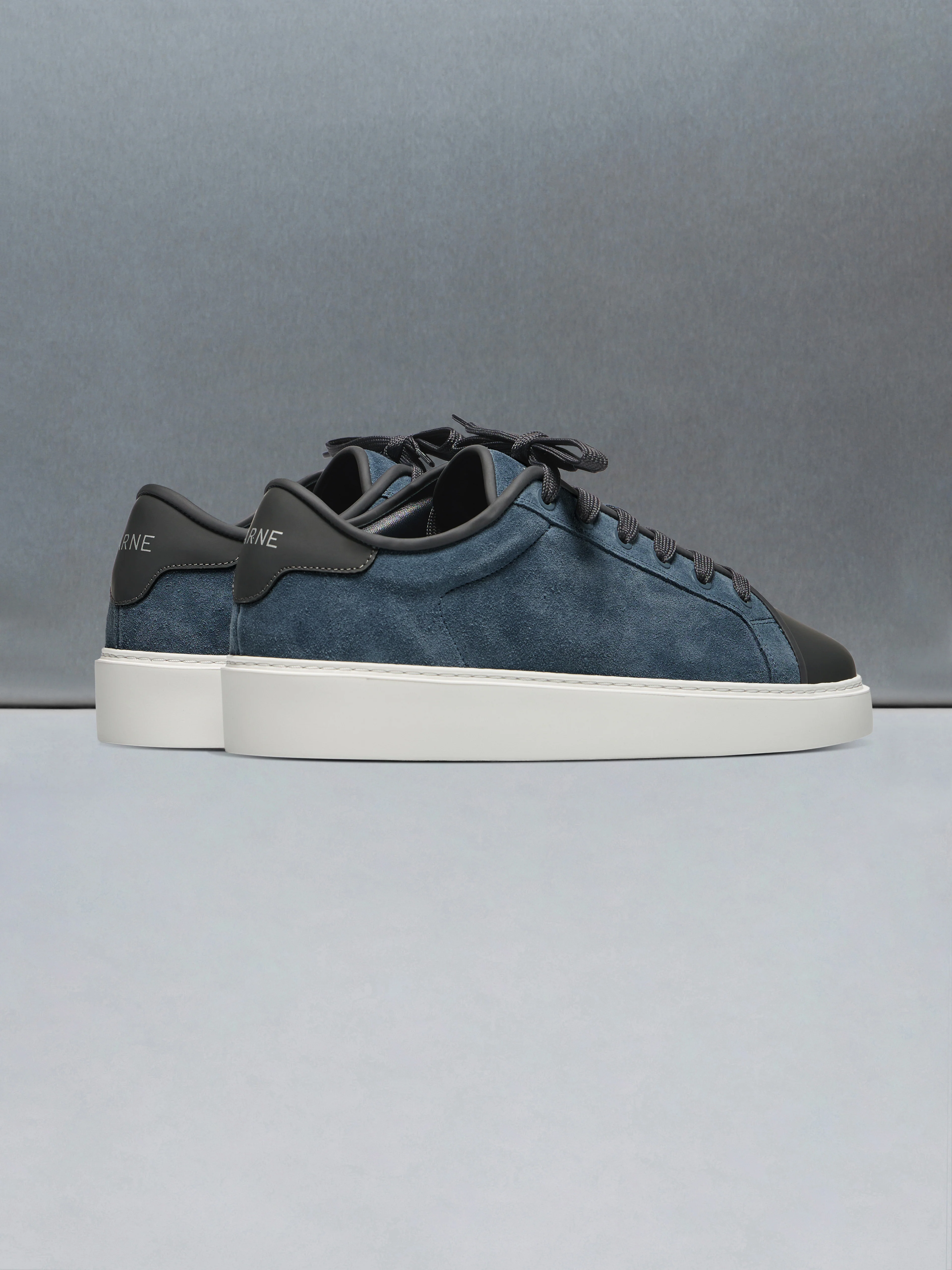 Mid Leather Toe Cap Trainer in Air Force Blue - Image 3