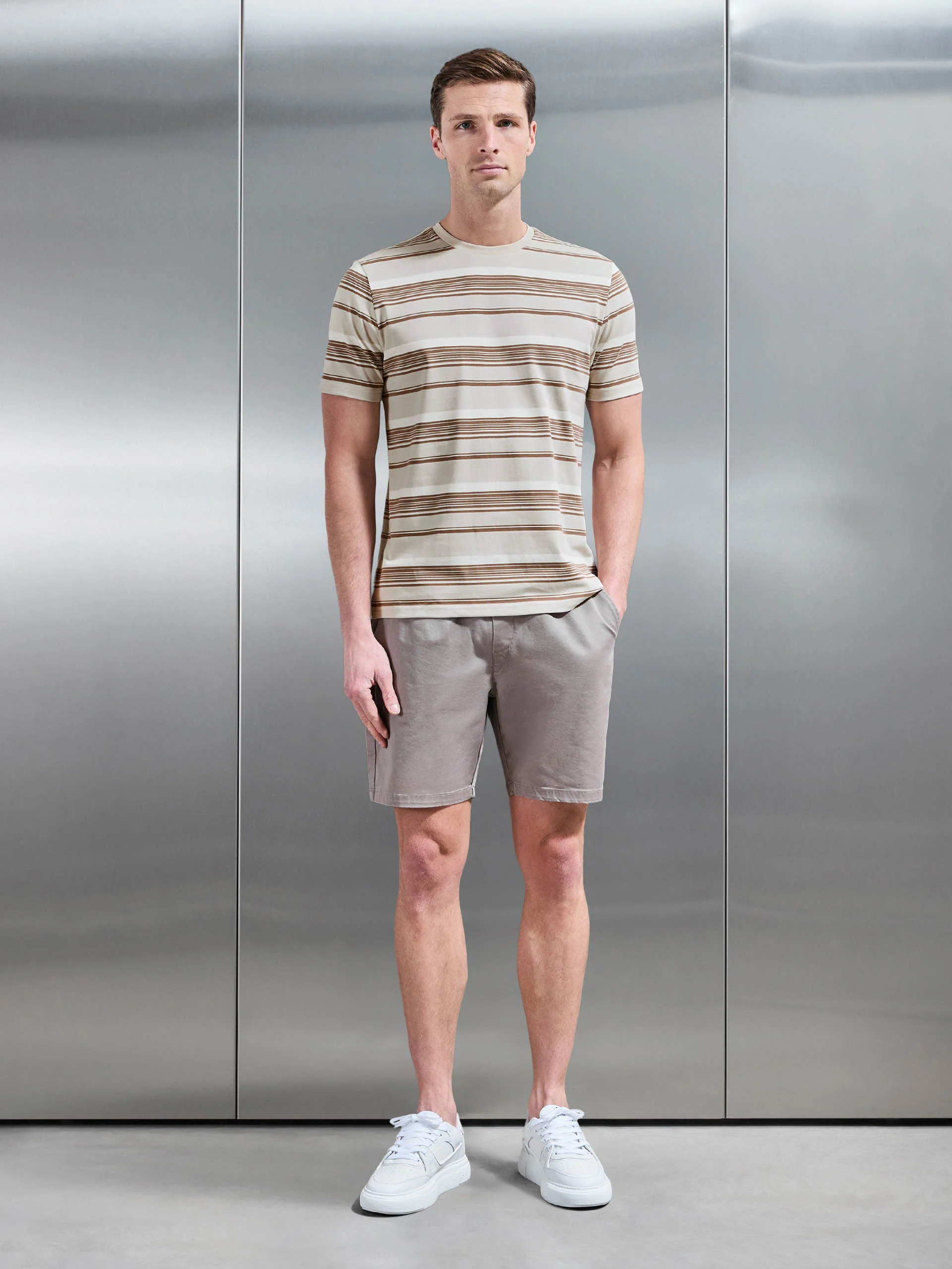 Nova Stripe T-Shirt in Stone - Image 2