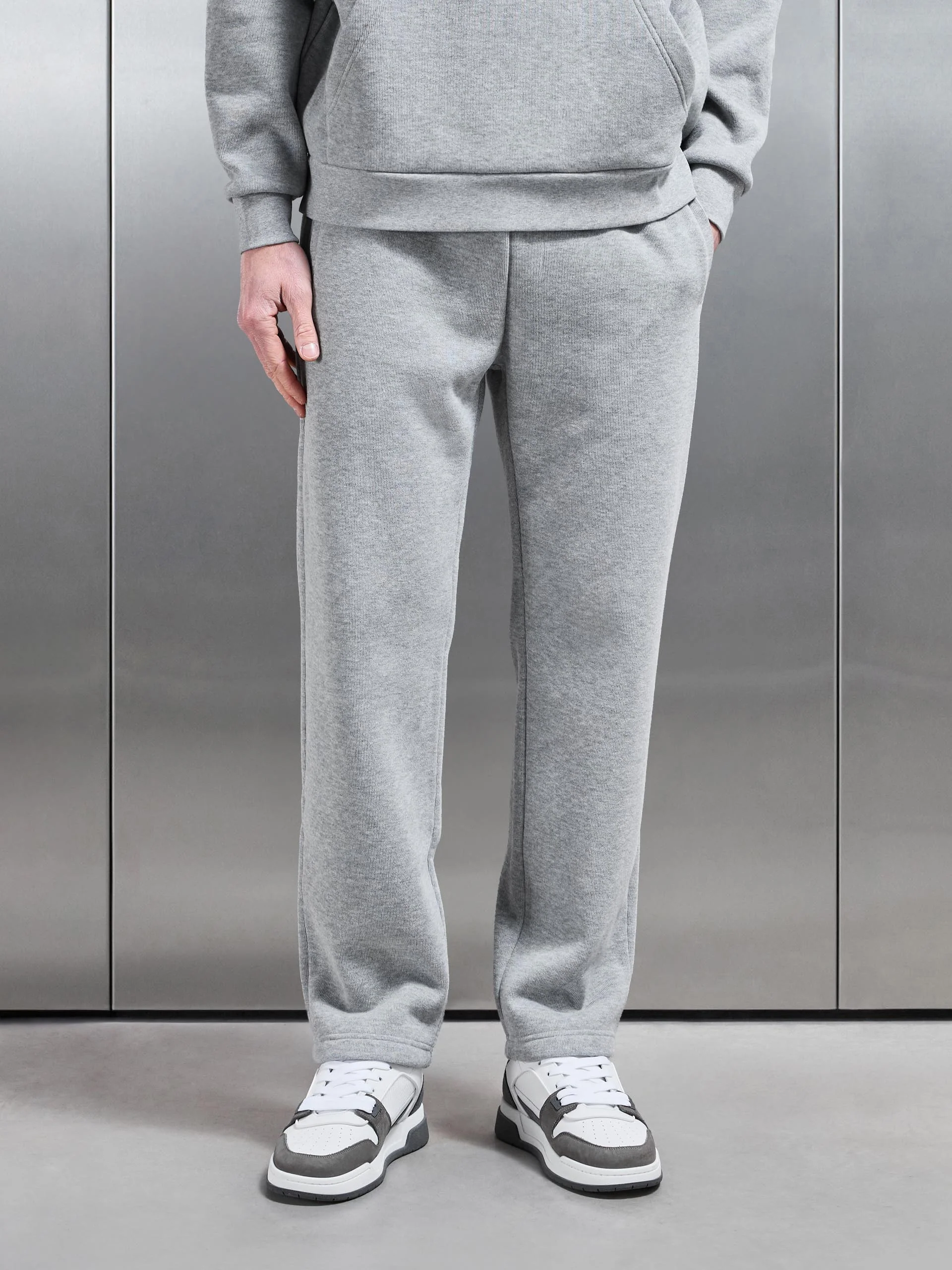 Oversized Open Hem Jogger in Marl Grey