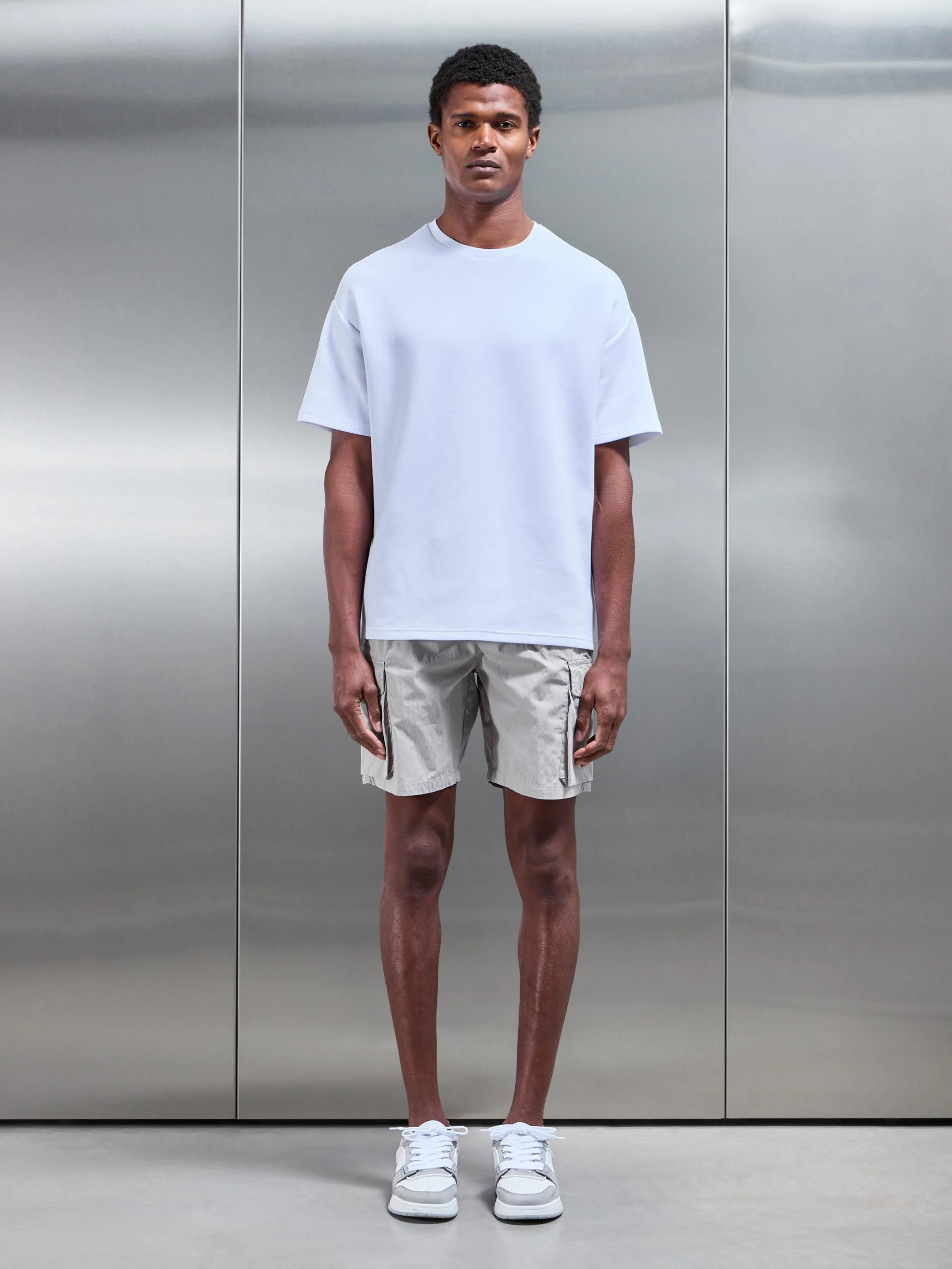 Parachute Nylon Cargo Short in Stone - Image 3