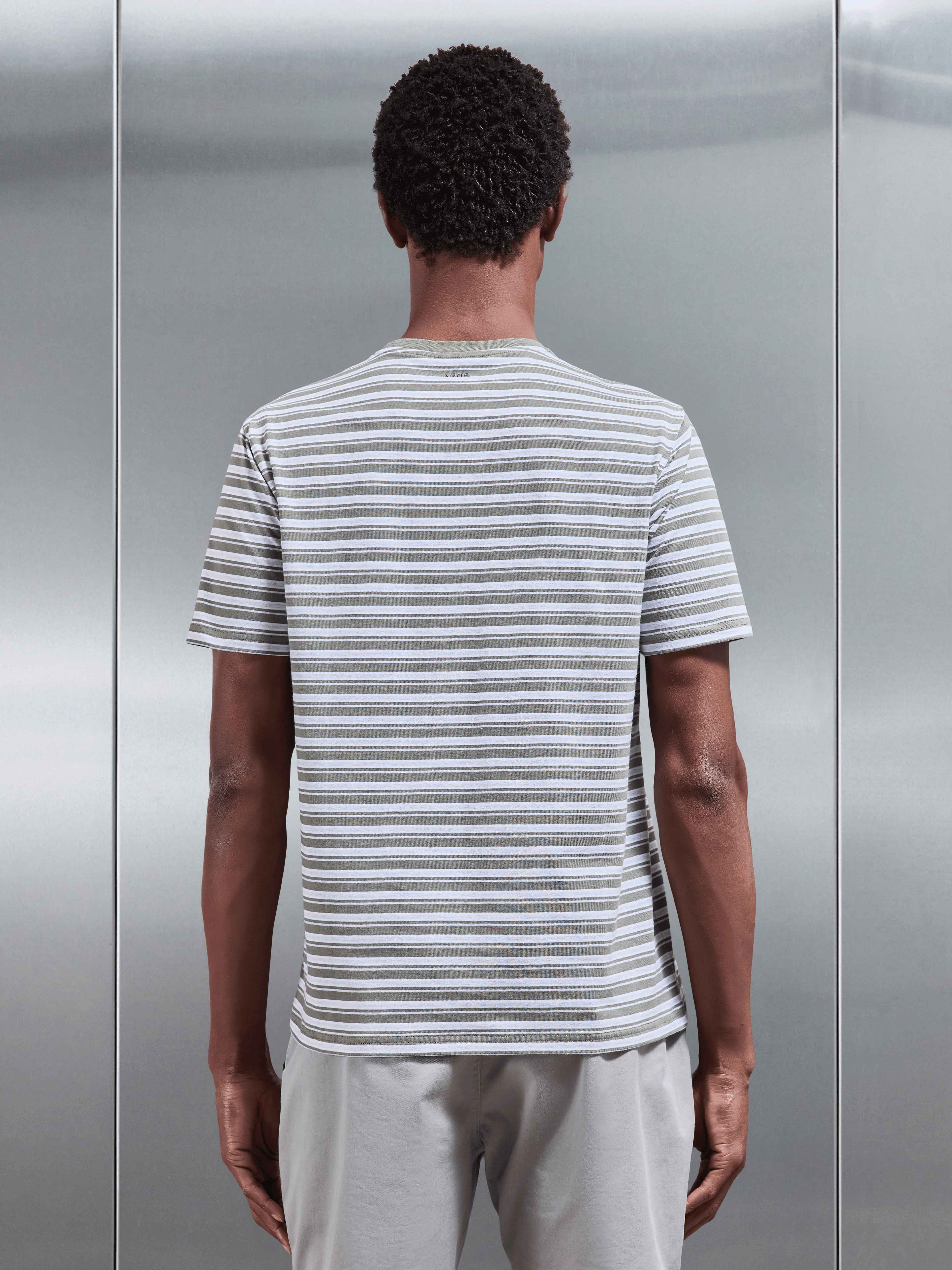 Porto Stripe T-Shirt in Sage - Image 3