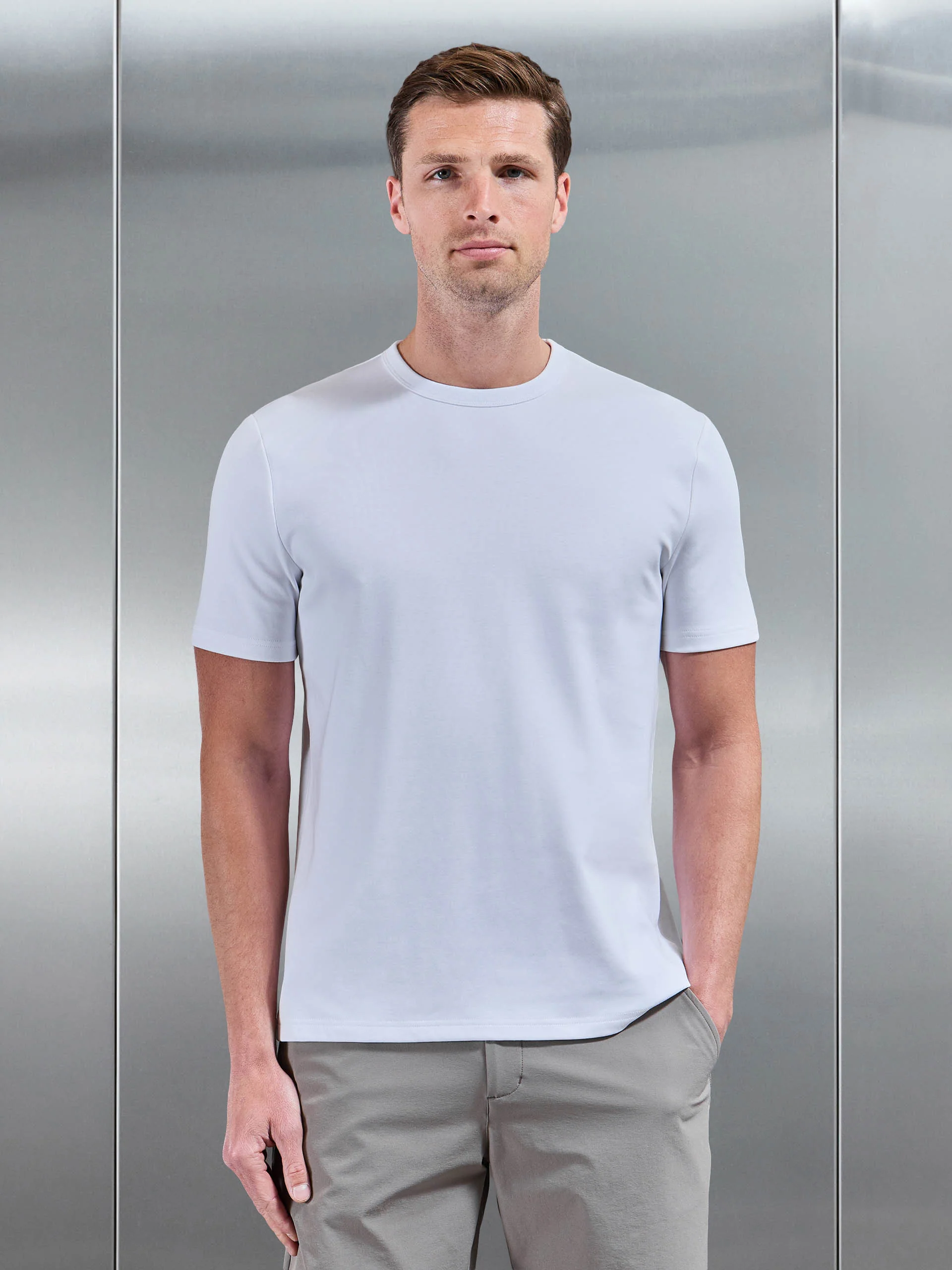 Premium Interlock Jersey T-Shirt in White