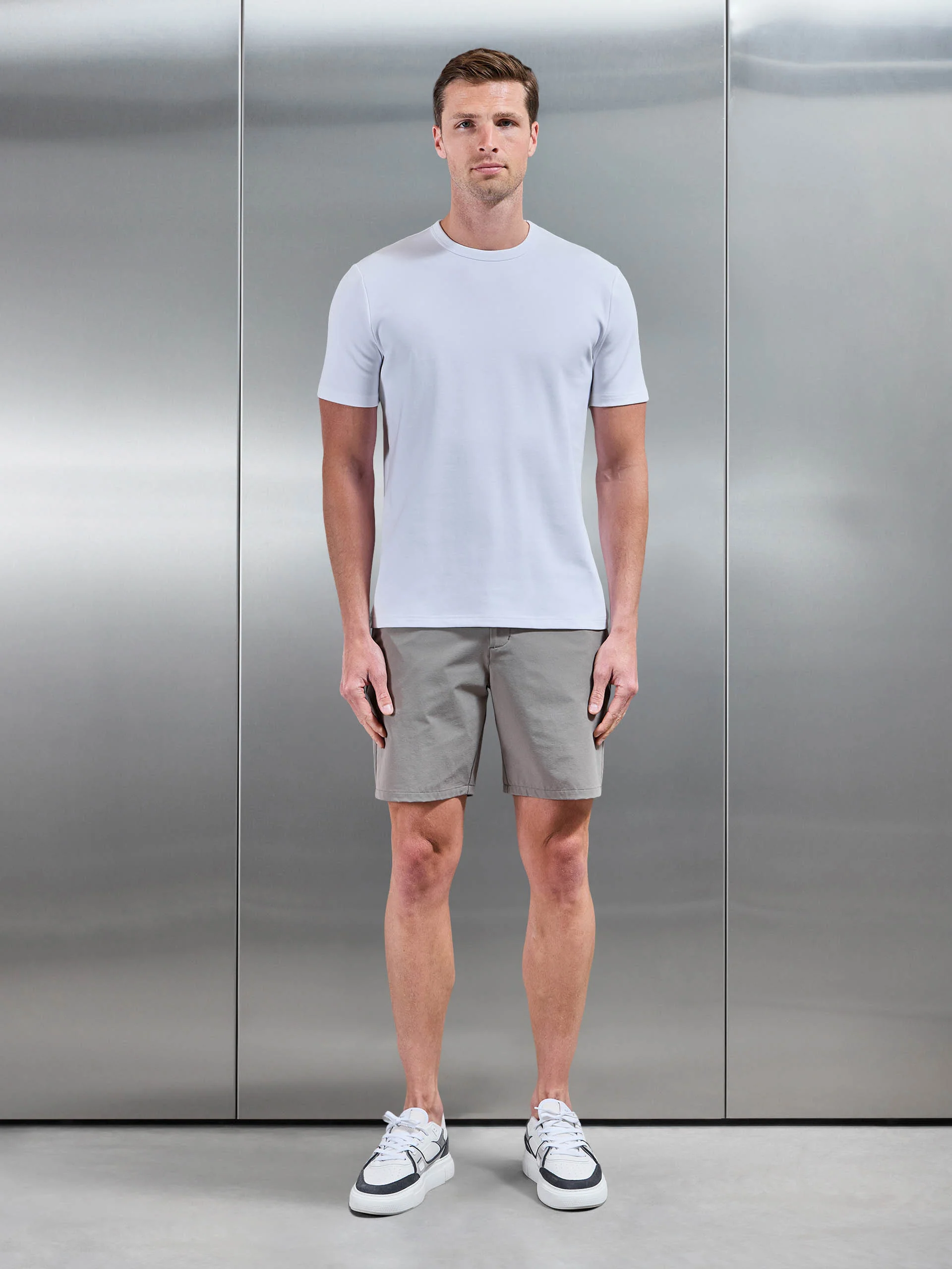 Premium Interlock Jersey T-Shirt in White - Image 2