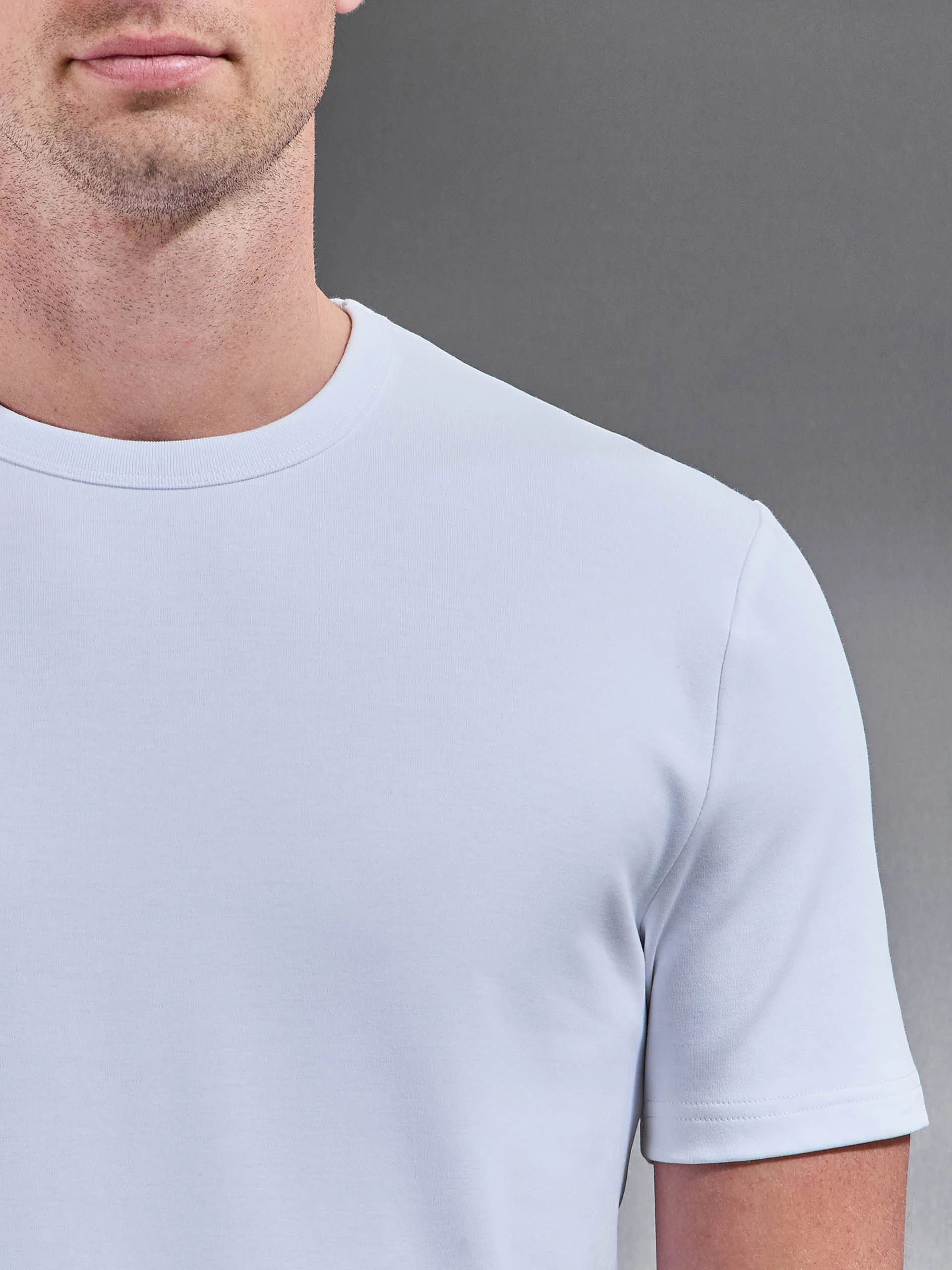 Premium Interlock Jersey T-Shirt in White - Image 4