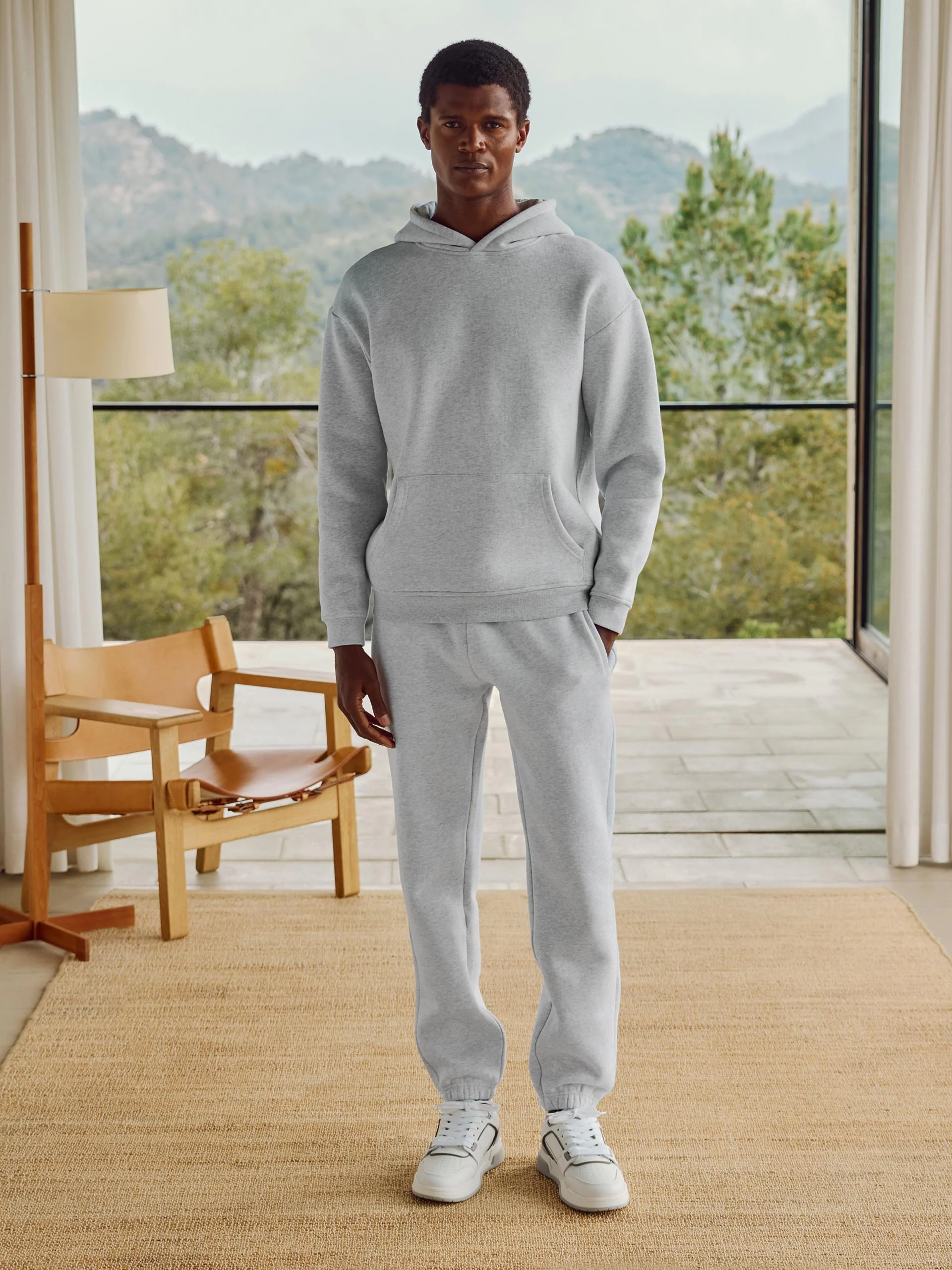 Relaxed Cuffed Jogger in Marl Grey - Image 2