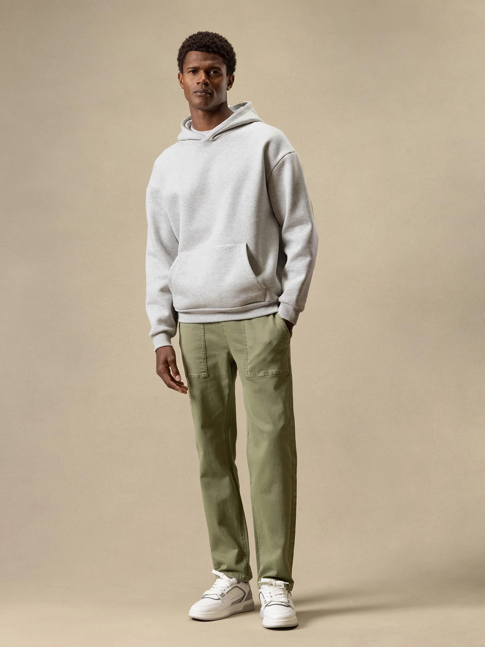 Relaxed Fit Hoodie in Marl Grey - Image 2