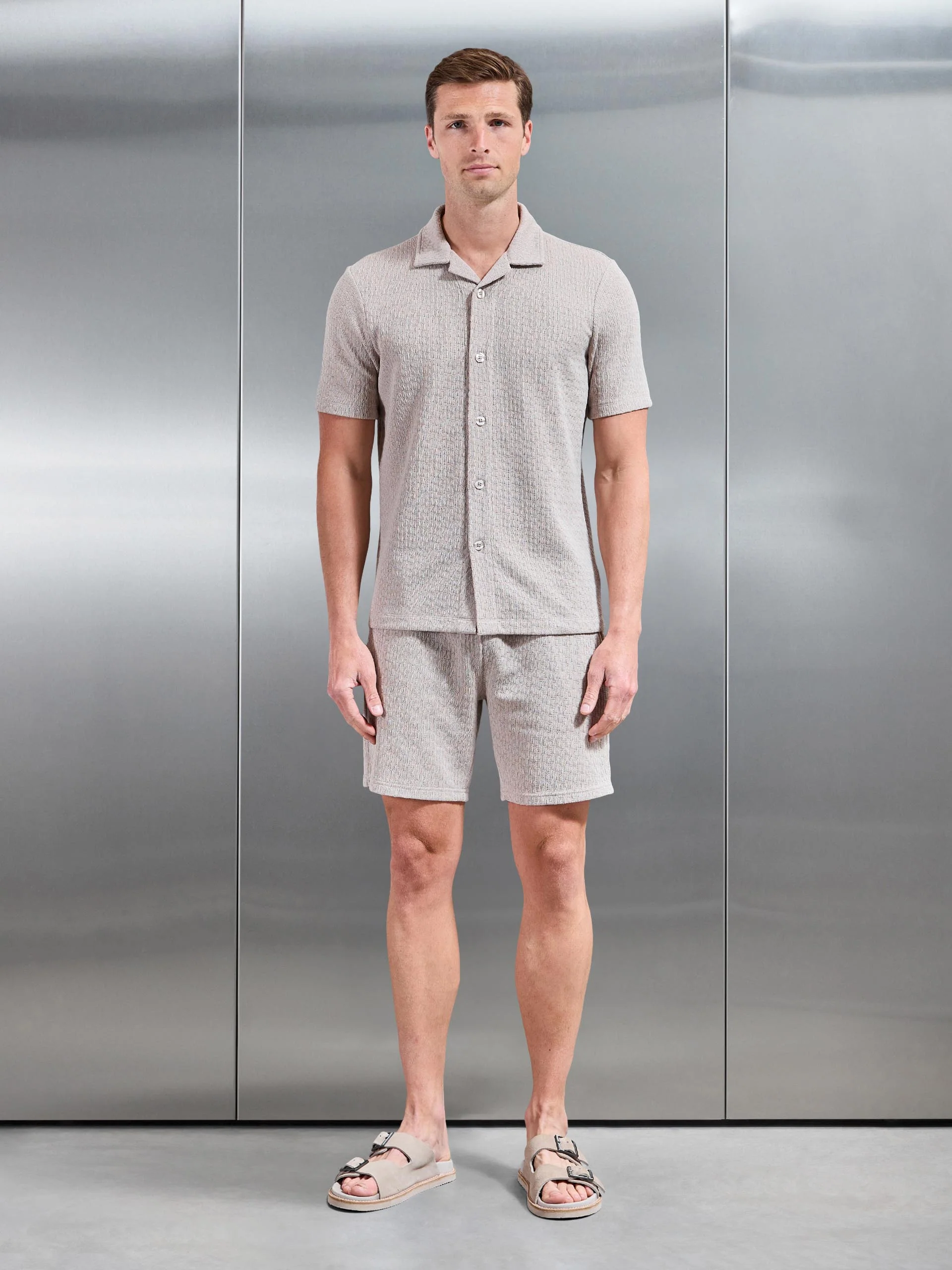 Resort Revere Collar Shirt in Stone - Image 2