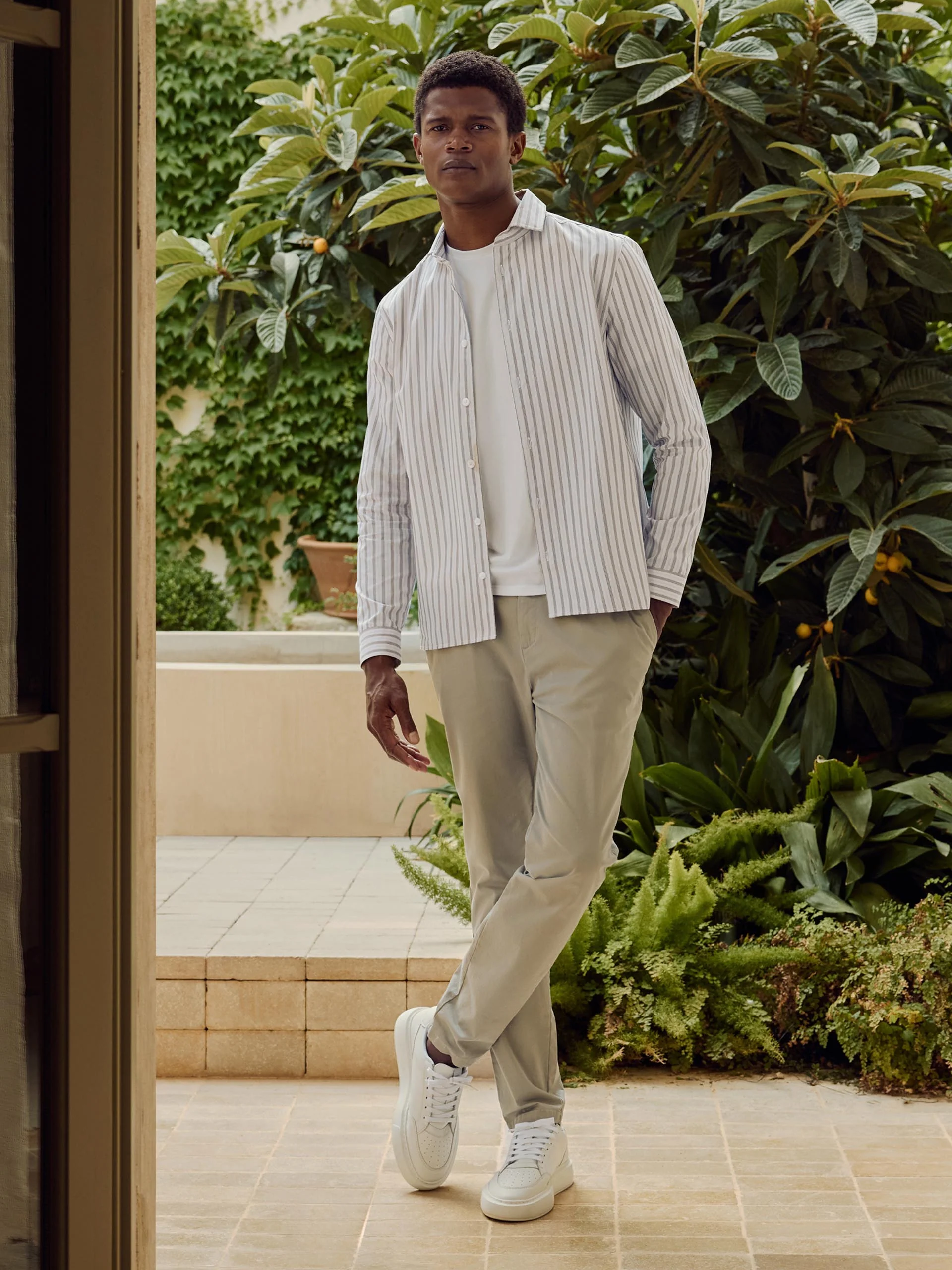 Resort Stripe Shirt in Stone - Image 2
