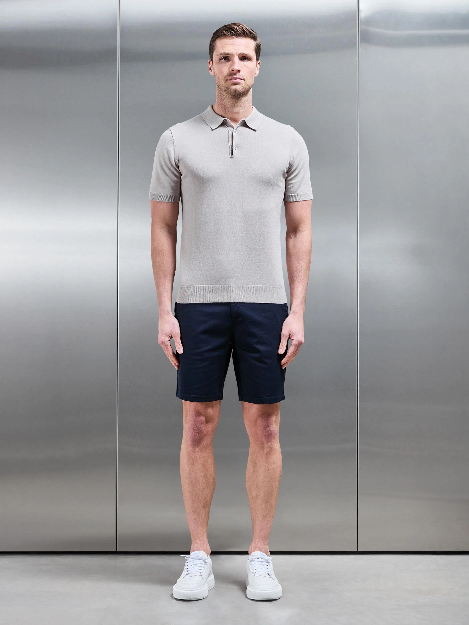 Slim Chino Short in Navy - Image 3
