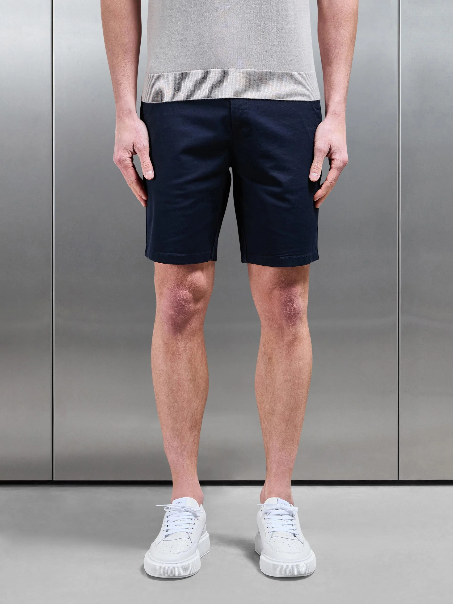 Slim Chino Short in Navy - Image 4