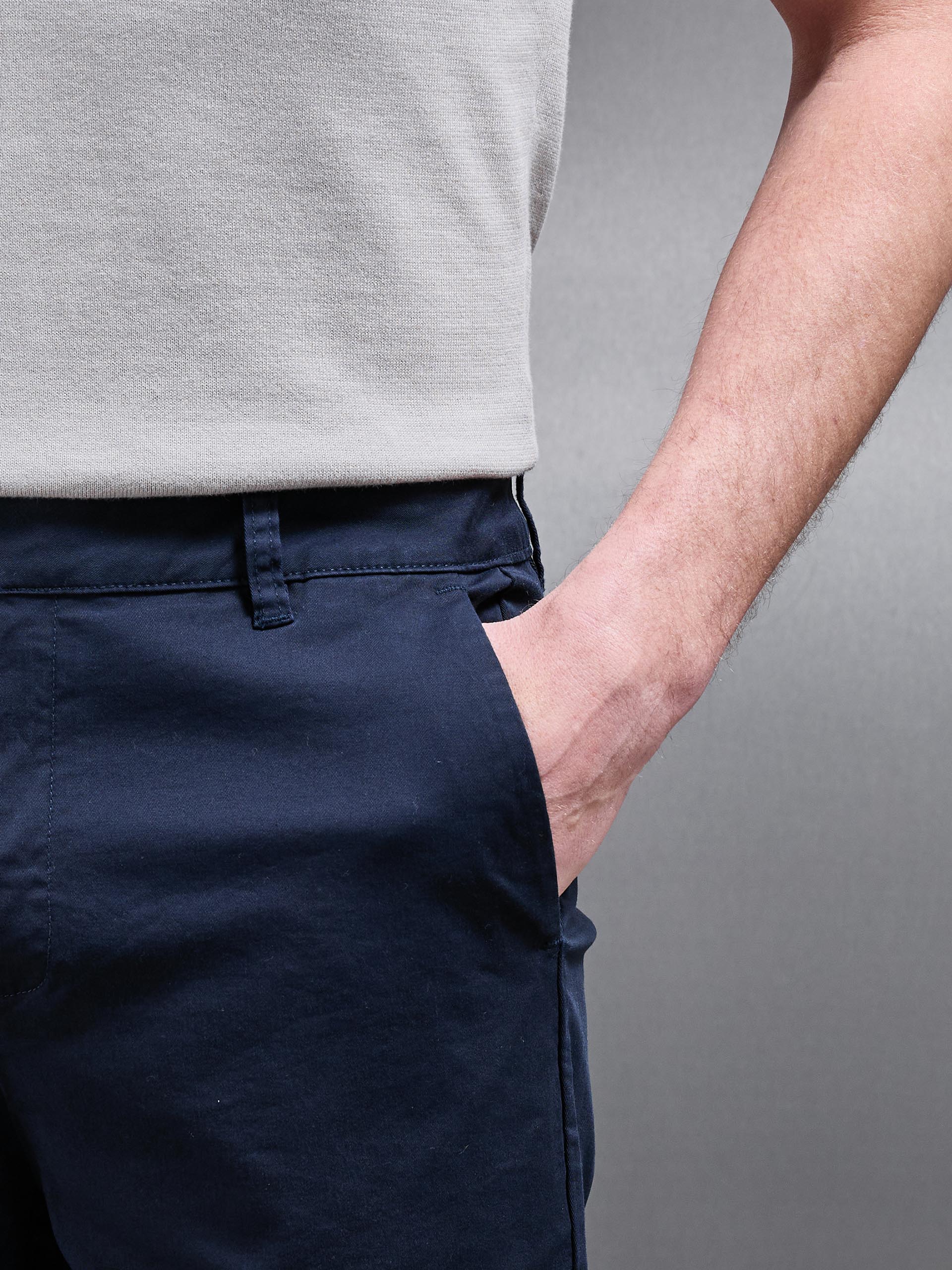 Slim Chino Short in Navy - Image 5