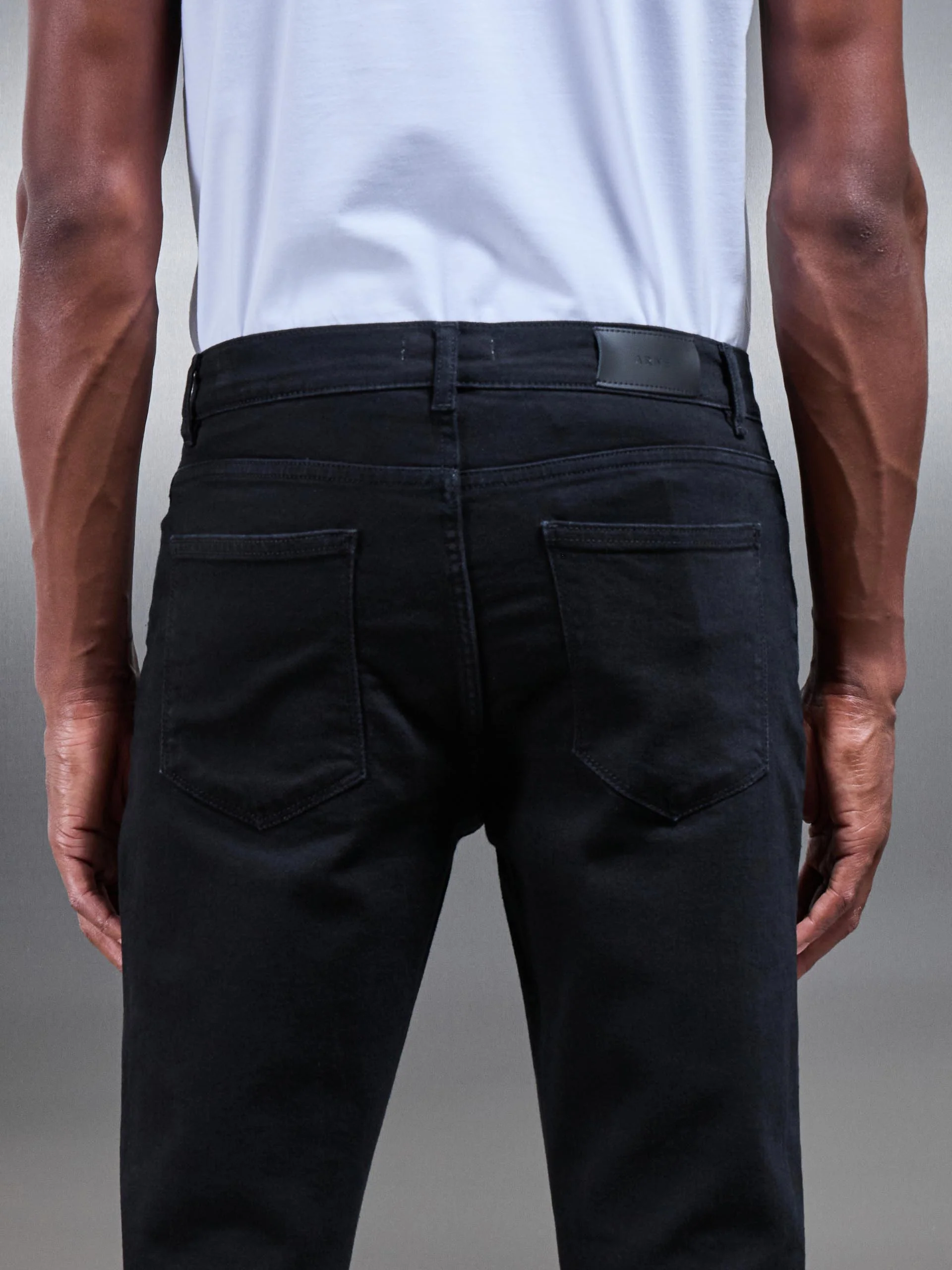 Slim Denim Jeans in Solid Black - Image 5