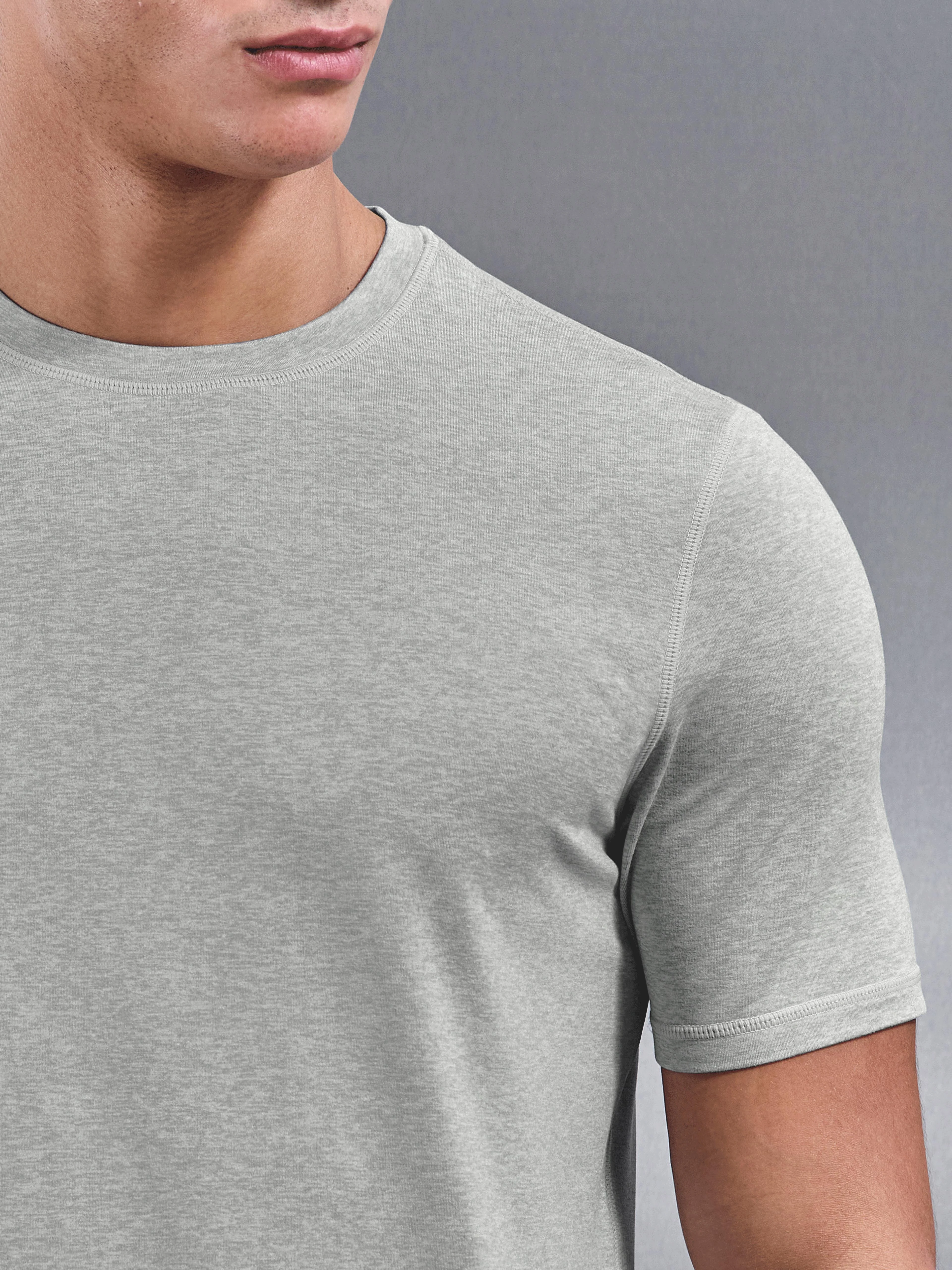 Soft Jersey Motion T-Shirt in Marl Grey - Image 6