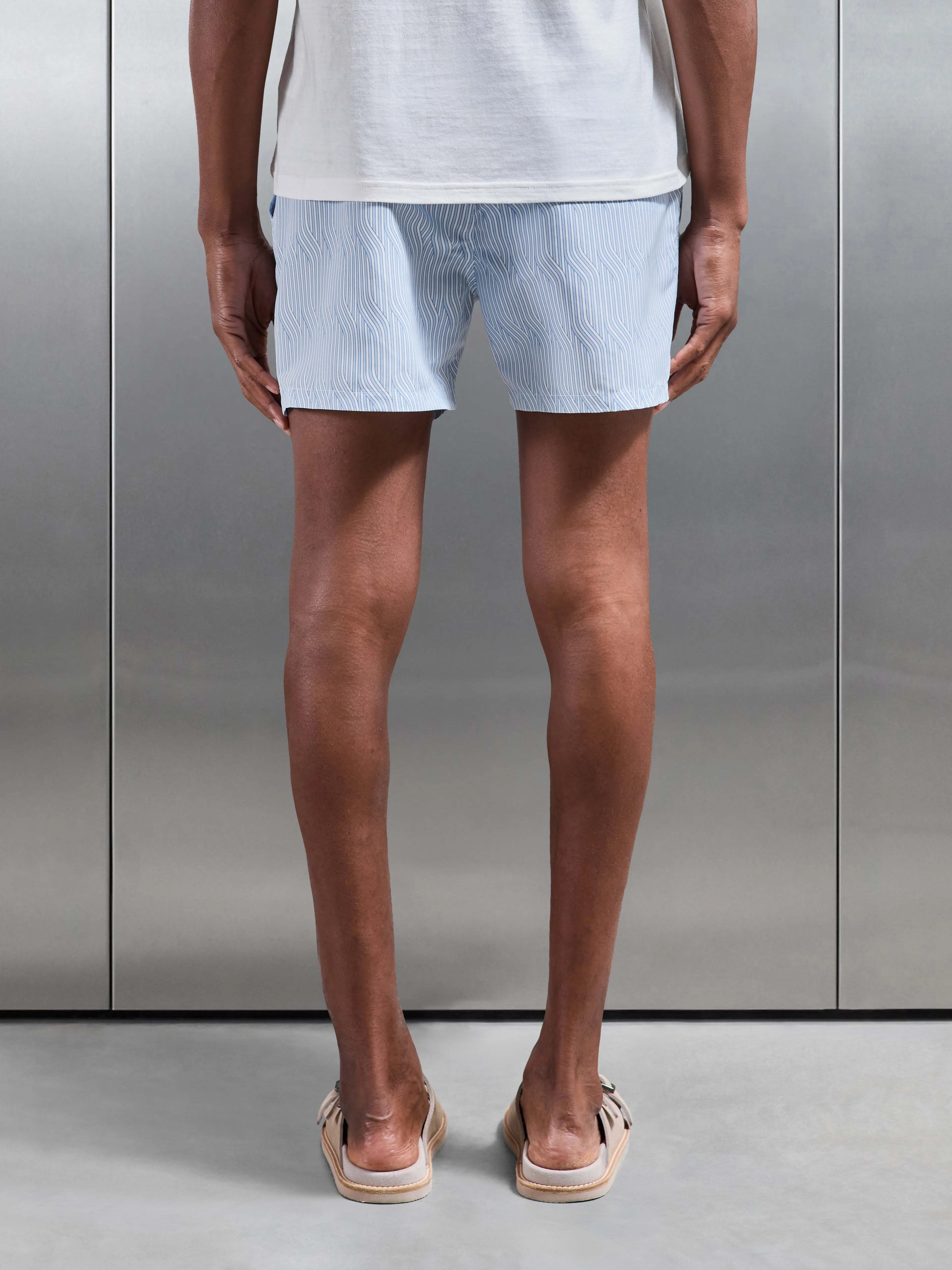 Solis Printed Swim Short in Light Blue - Image 3
