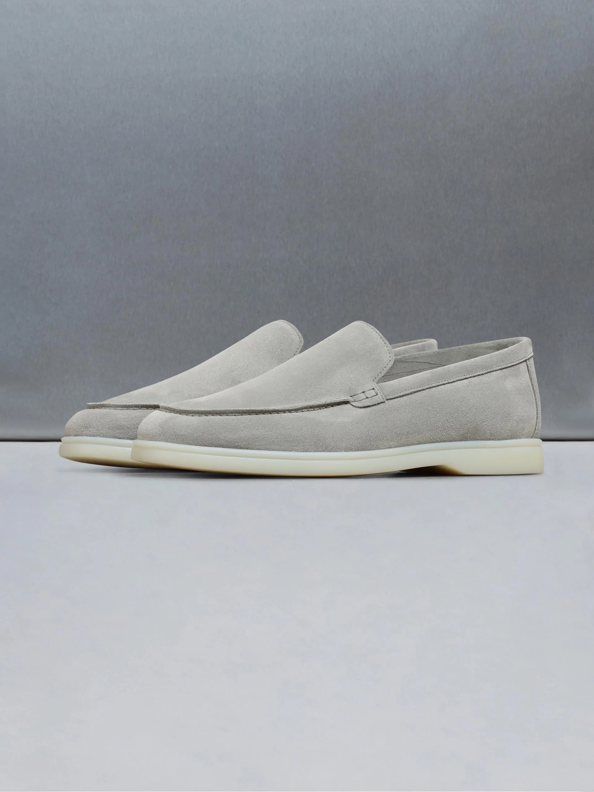 Suede Low Loafer in Grey - Image 2