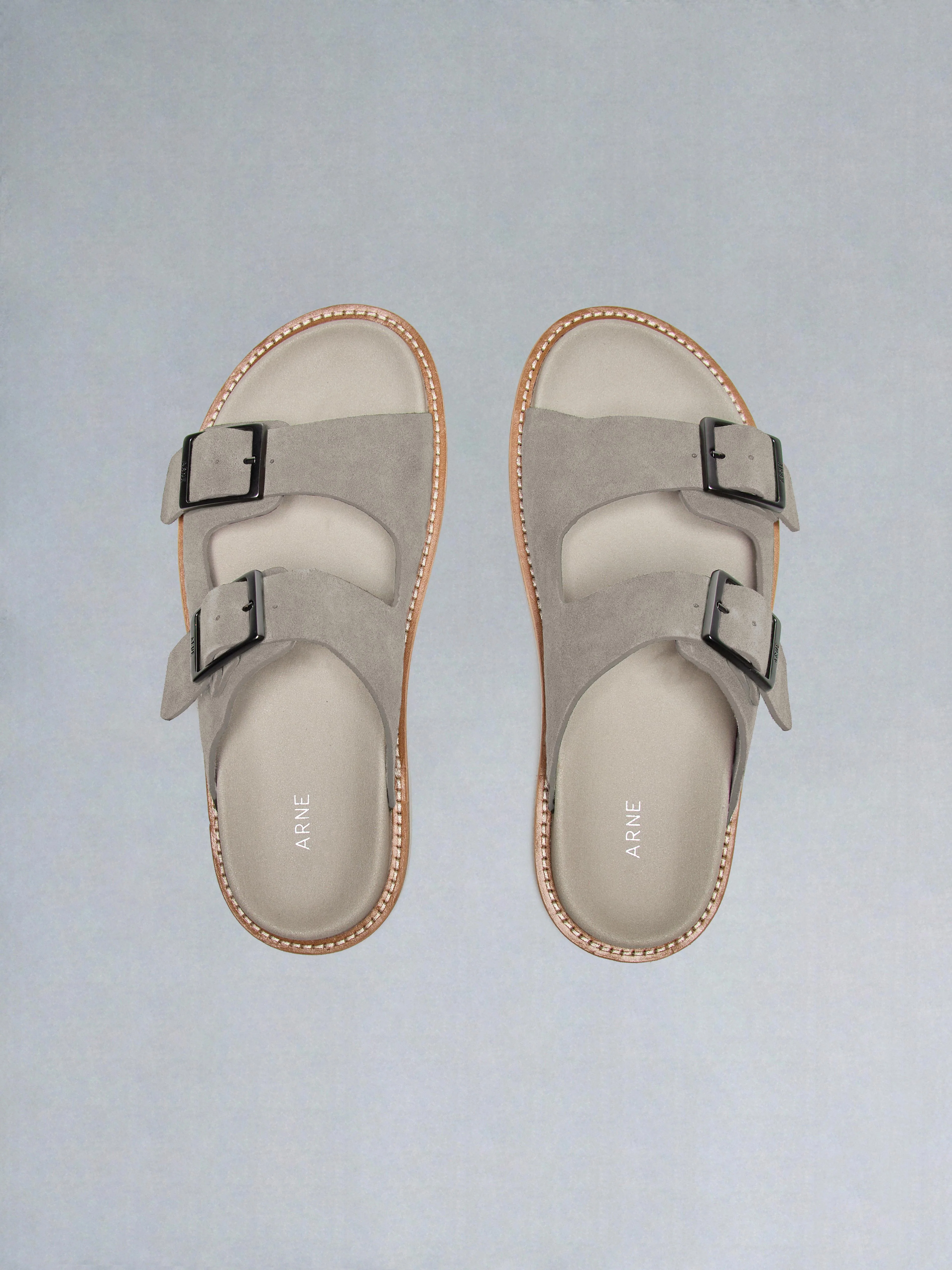 Suede Sandal in Dark Stone - Image 4