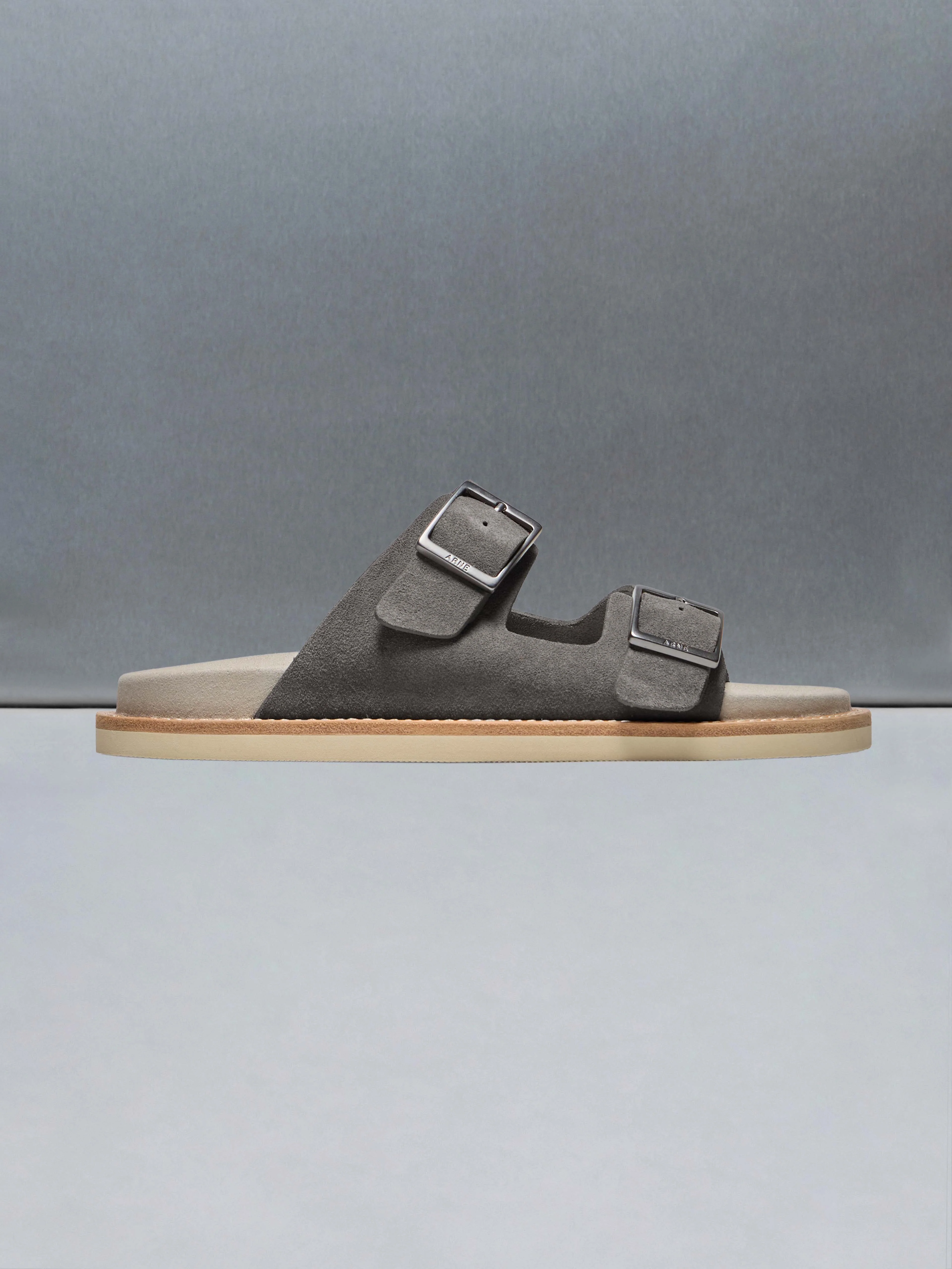 Suede Sandal in Taupe
