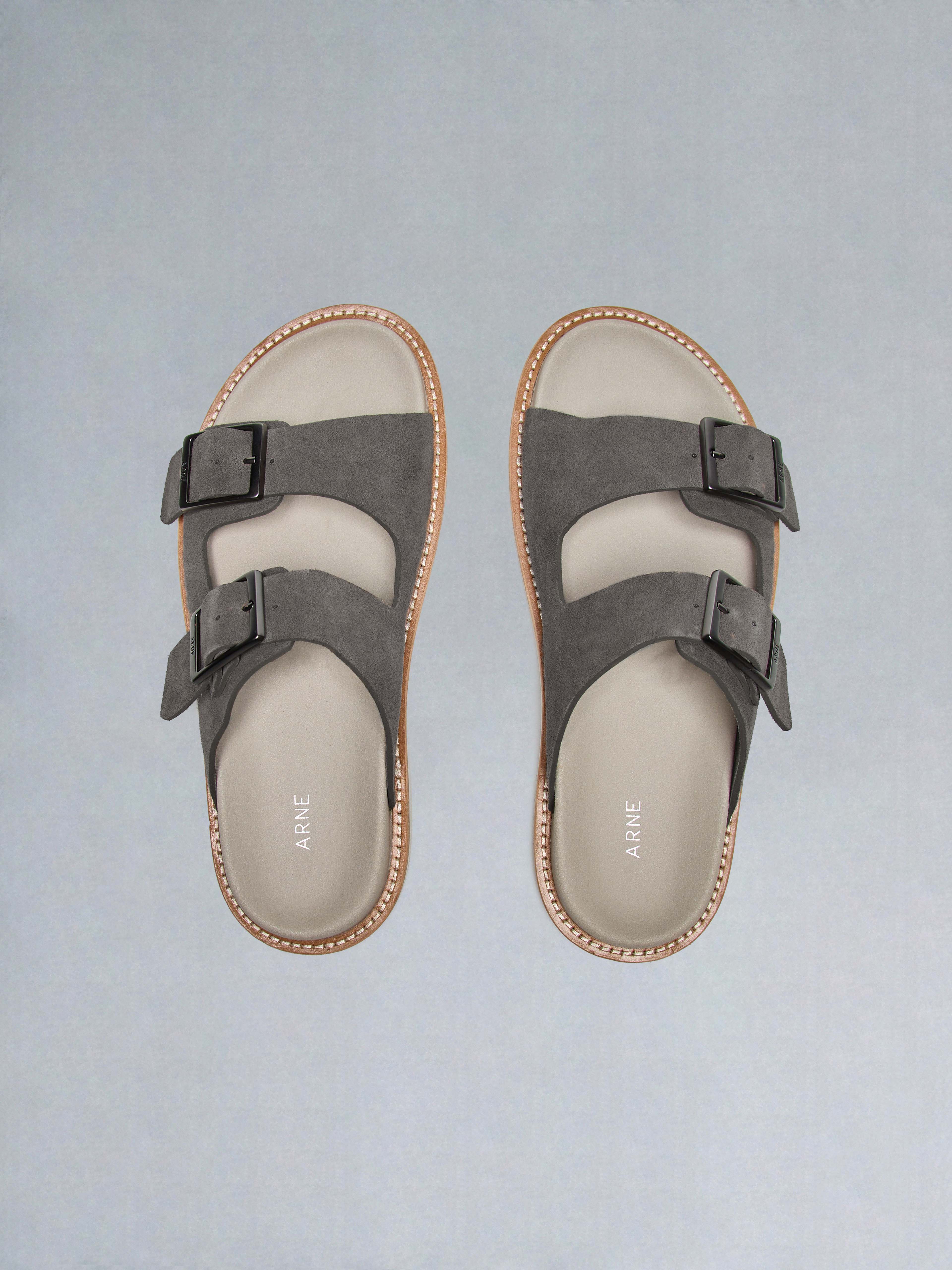 Suede Sandal in Taupe - Image 4