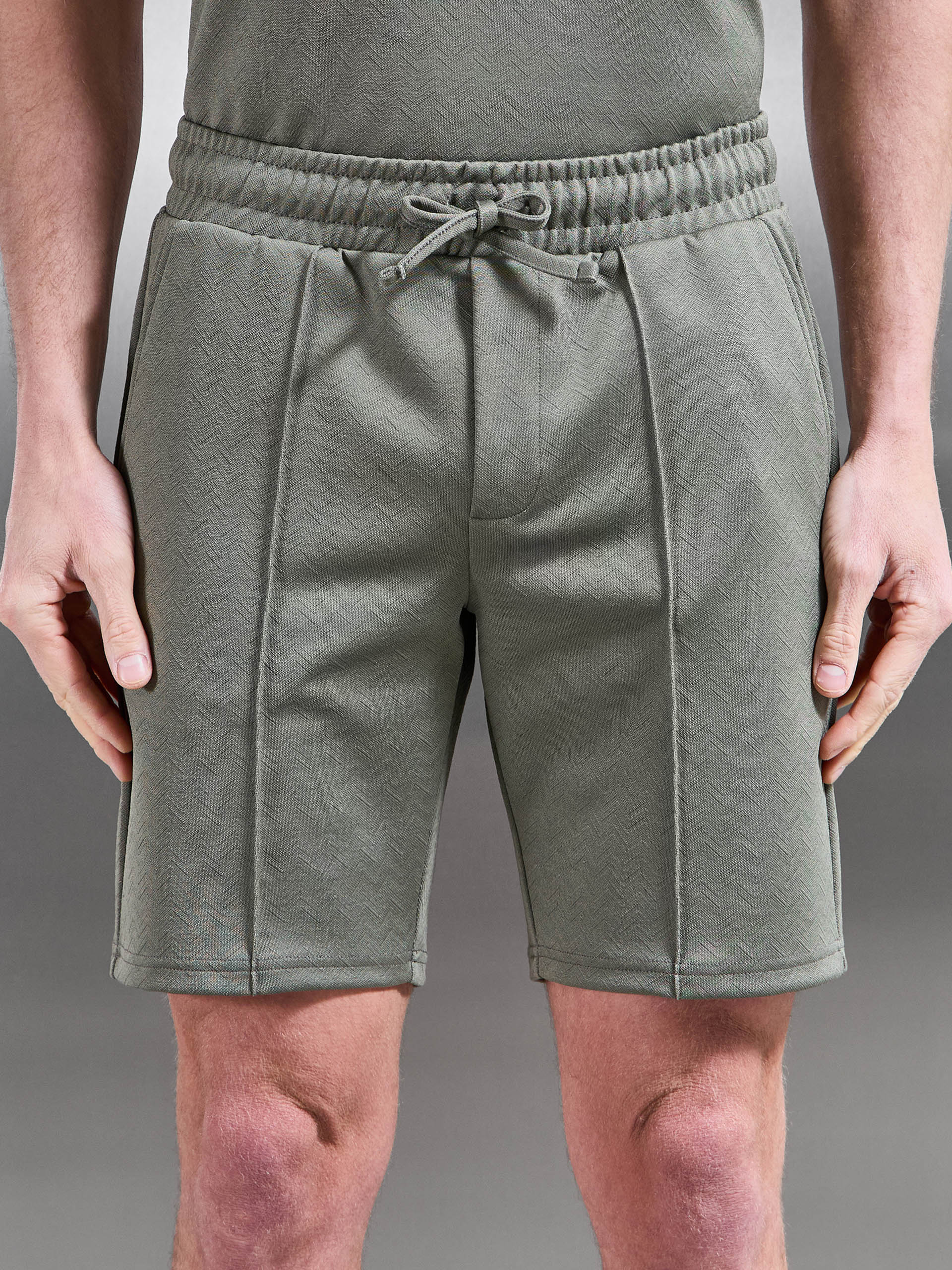 Textured Interlock Short in Sage - Image 4