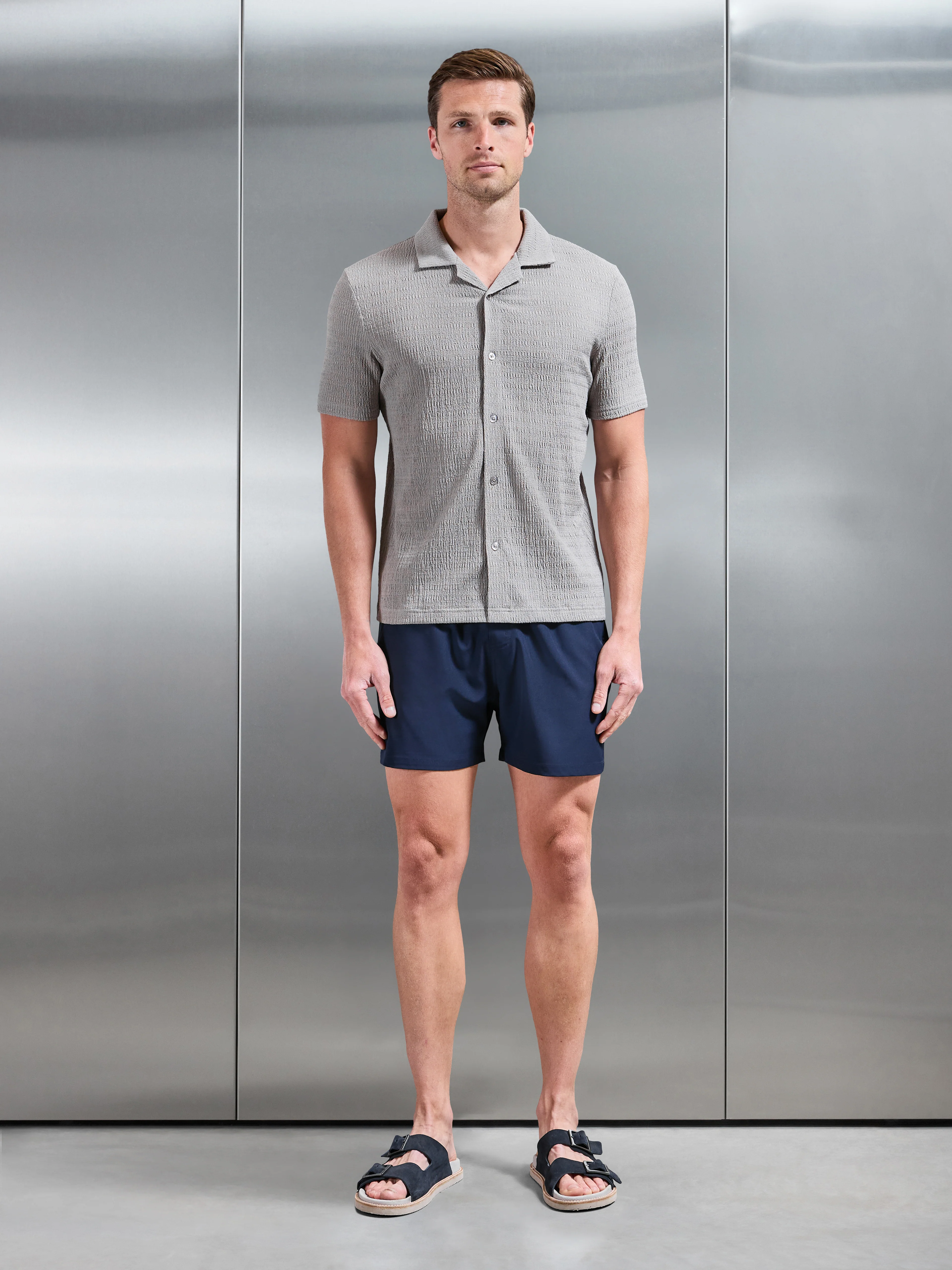 To The Beach Revere Collar Shirt in Stone - Image 2