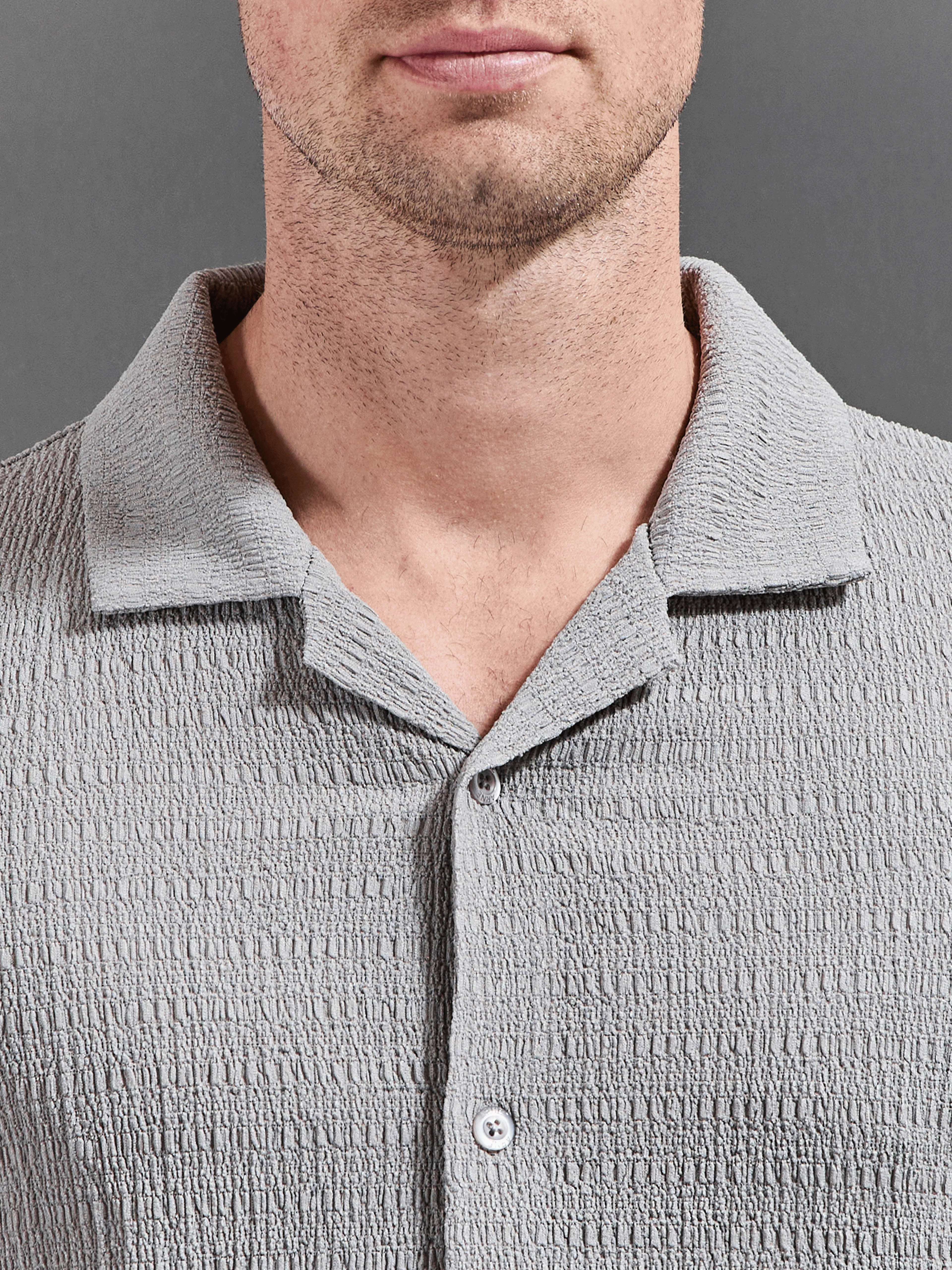 To The Beach Revere Collar Shirt in Stone - Image 3