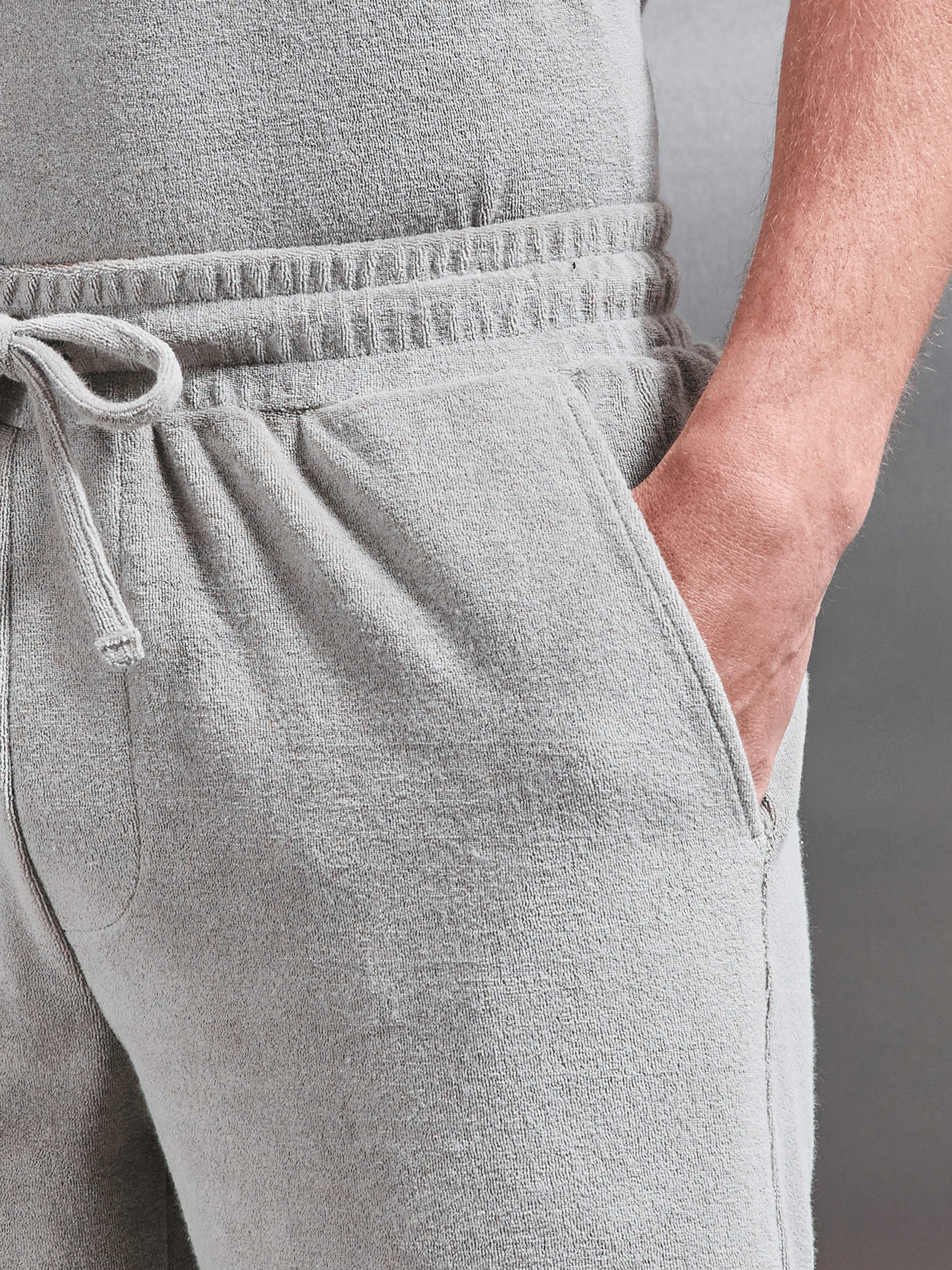 Towelling Short in Stone - Image 5