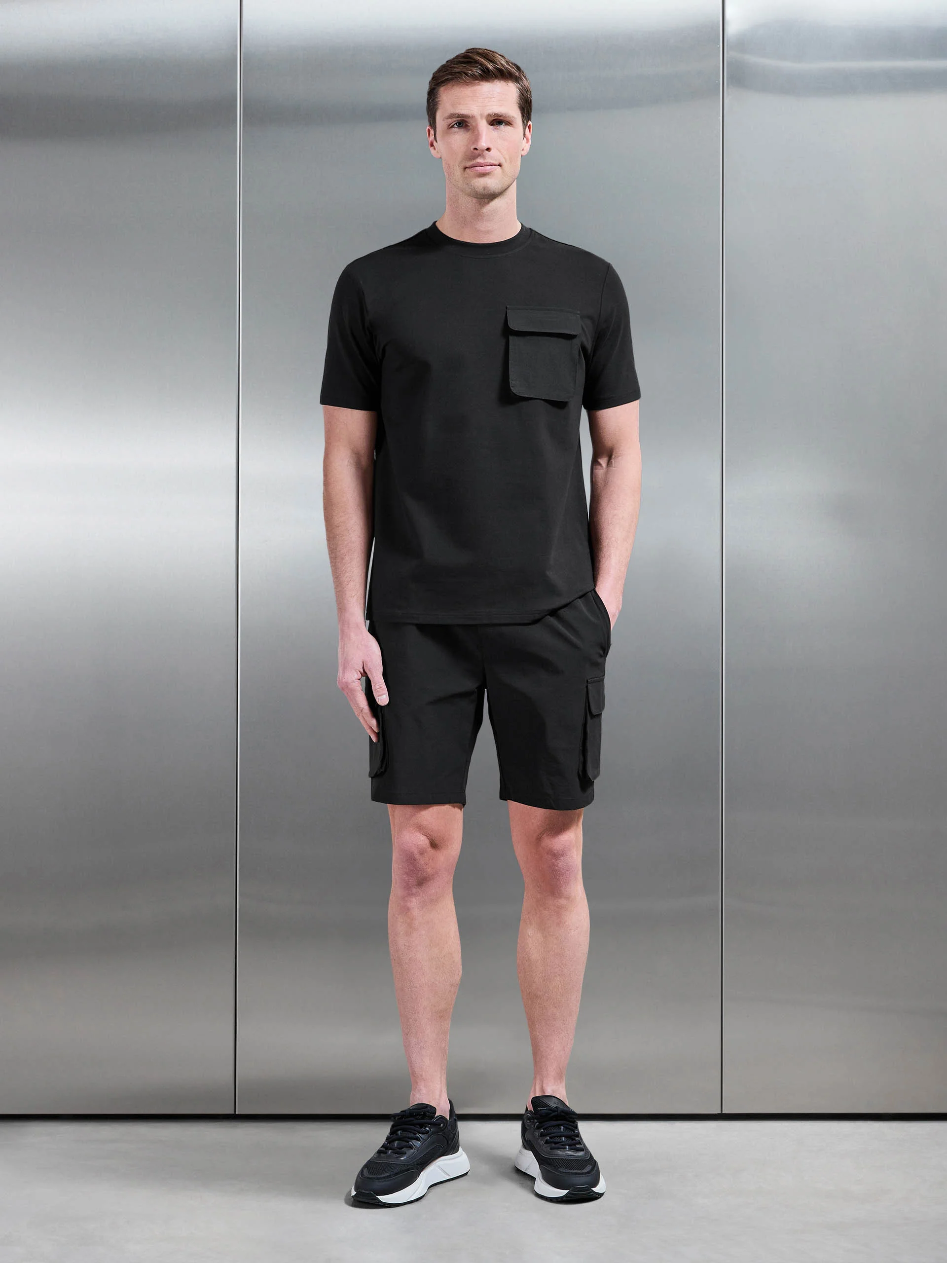 Utility Cargo T-Shirt in Black - Image 2
