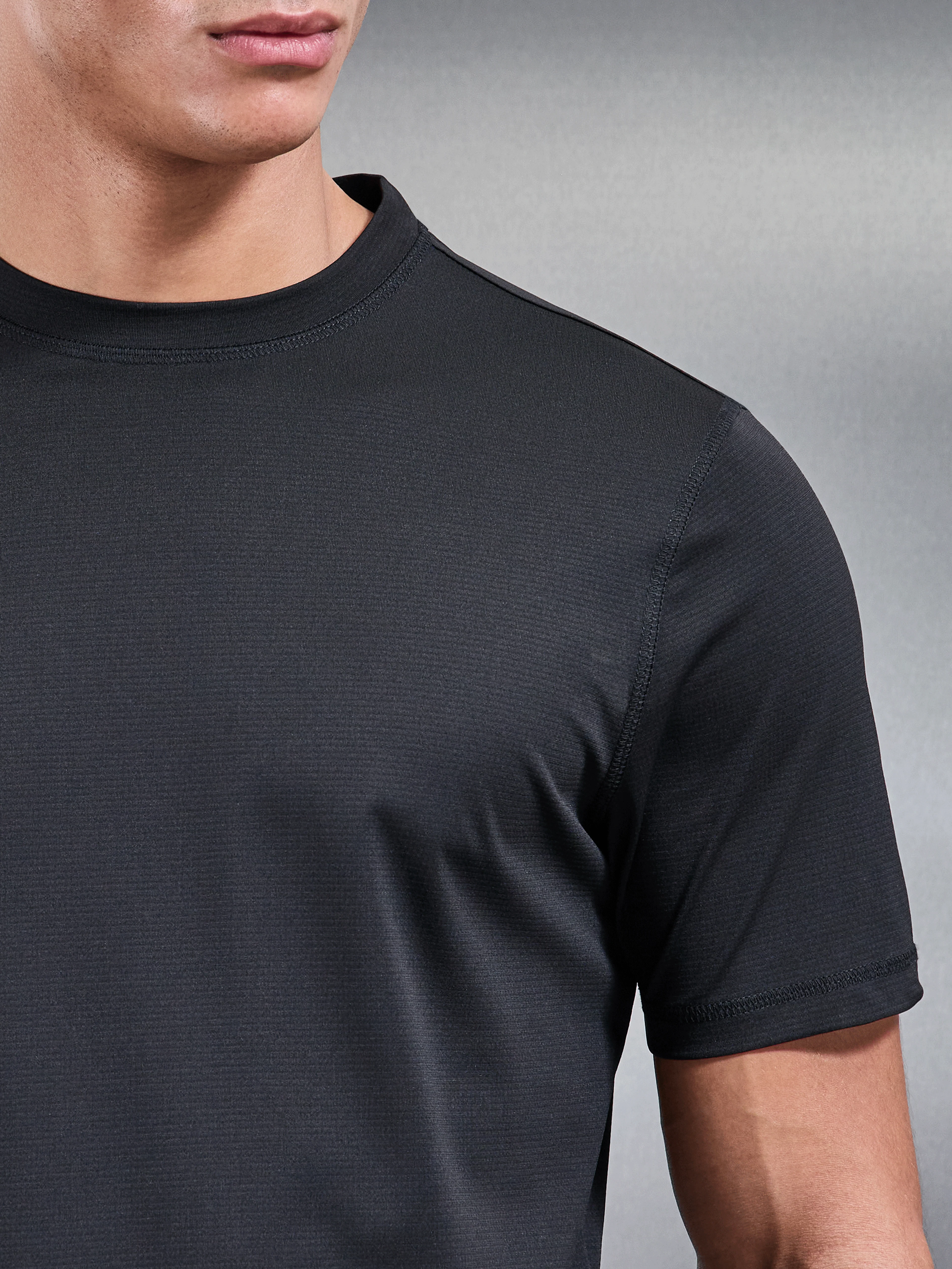 Warp Knitted T-Shirt in Black - Image 6