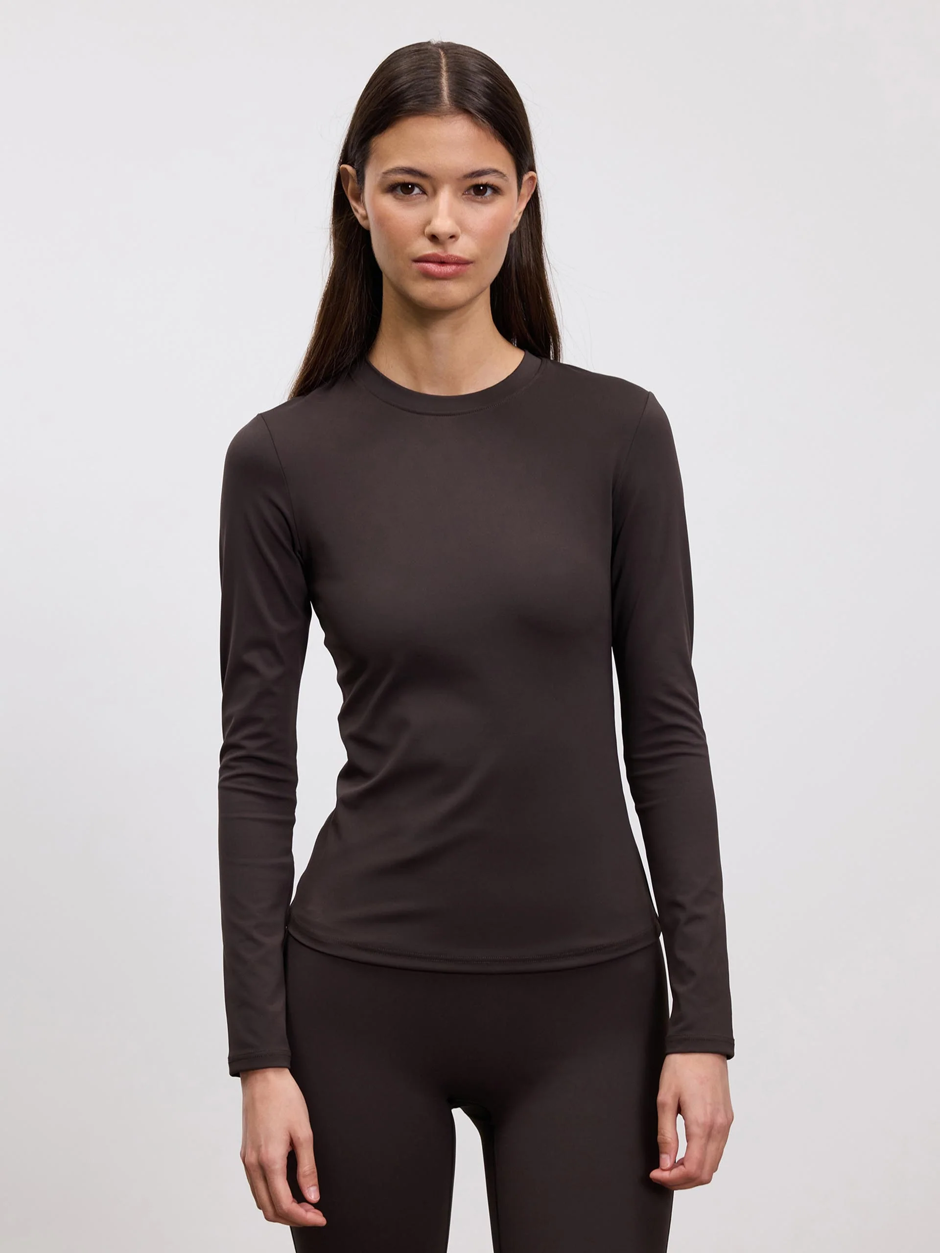 Womens Active Long Sleeve T-Shirt in Brown