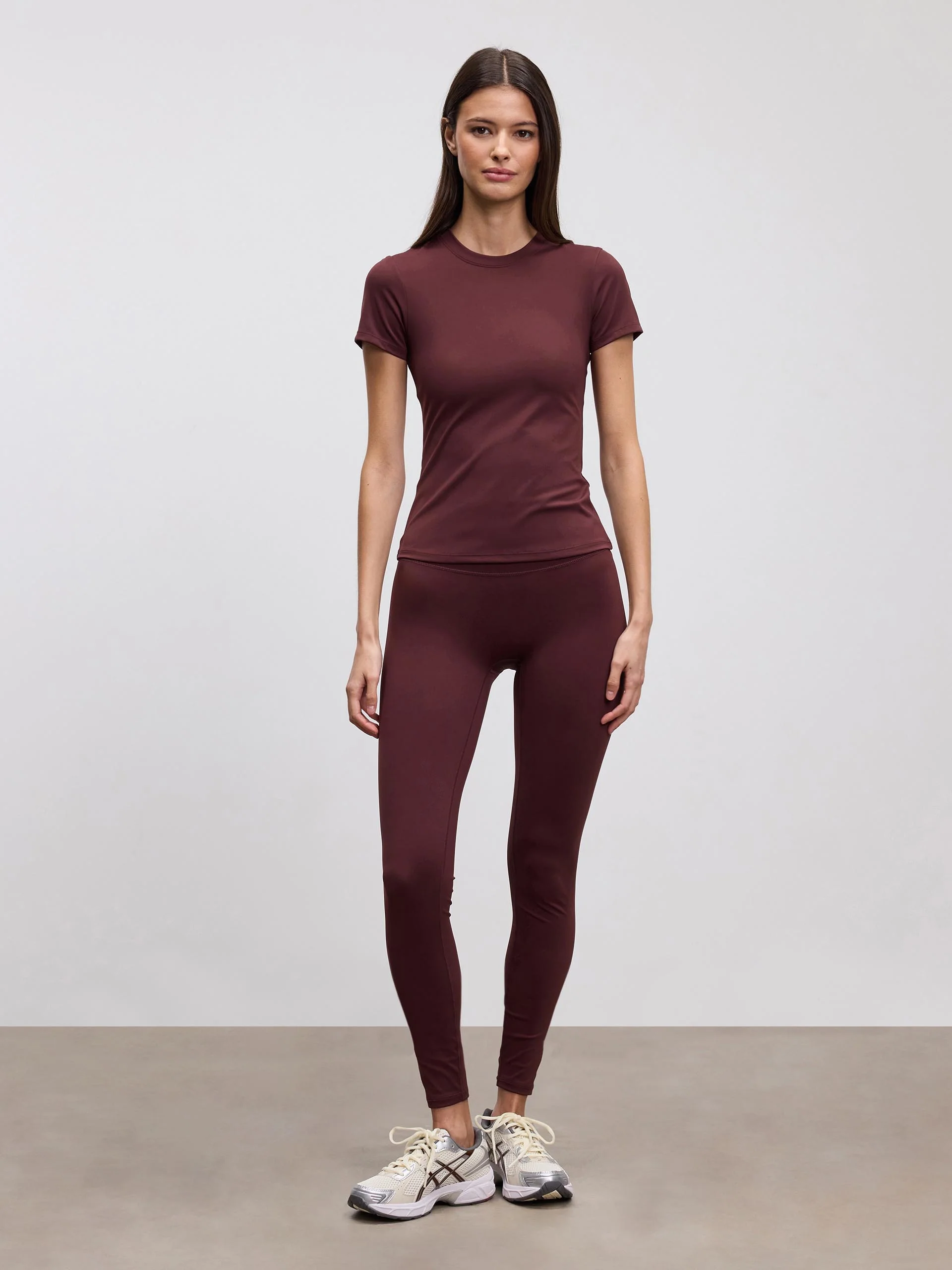 Womens Active T-Shirt in Burgundy - Image 2