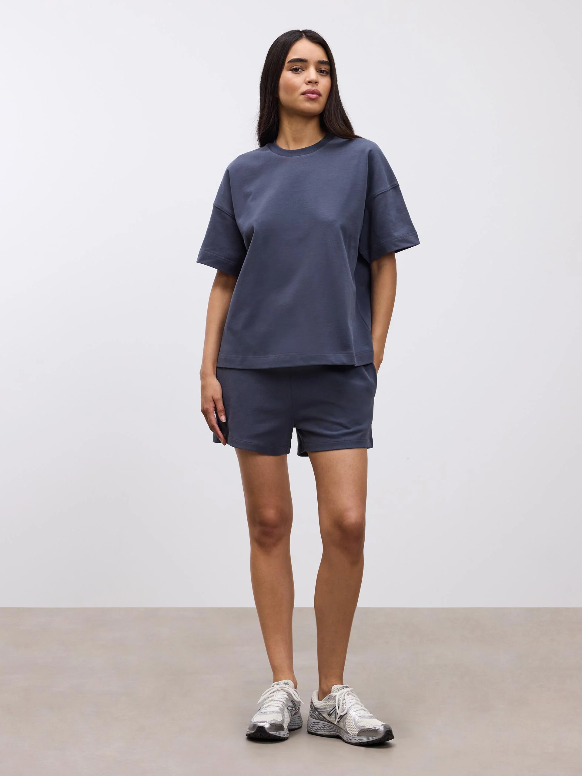 Womens Brushed Relaxed T-Shirt in Slate Blue - Image 2