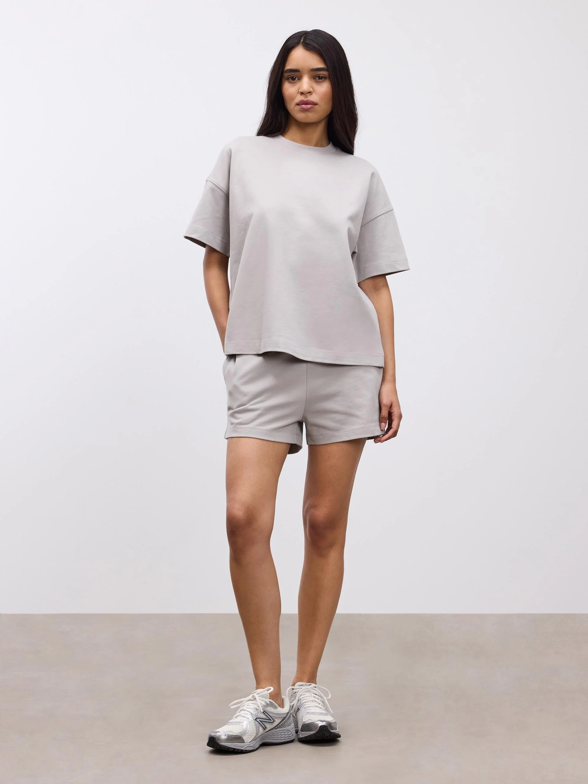 Womens Brushed Relaxed T-Shirt in Stone - Image 2