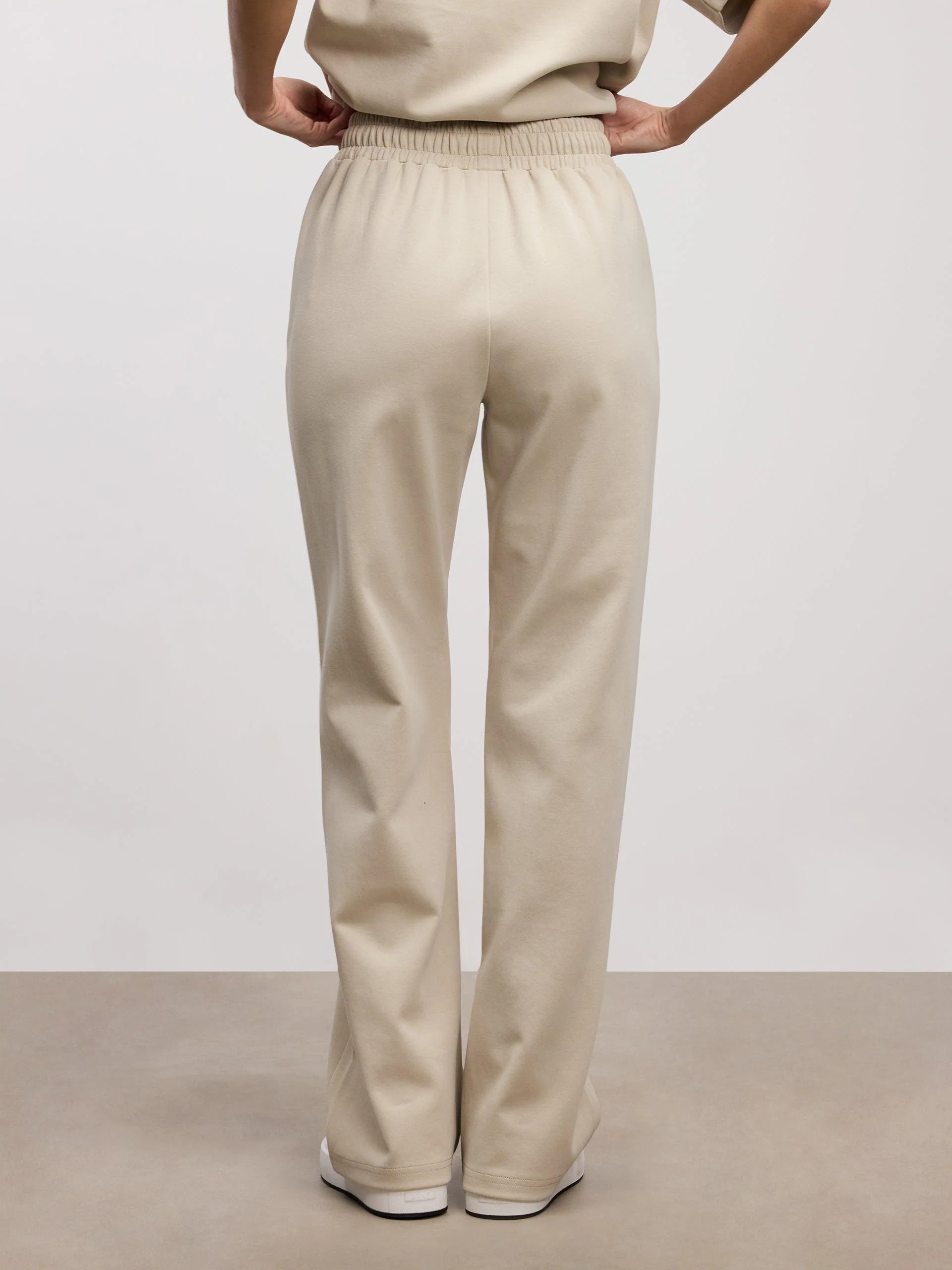 Womens Interlock Straight Leg Jogger in Stone - Image 4