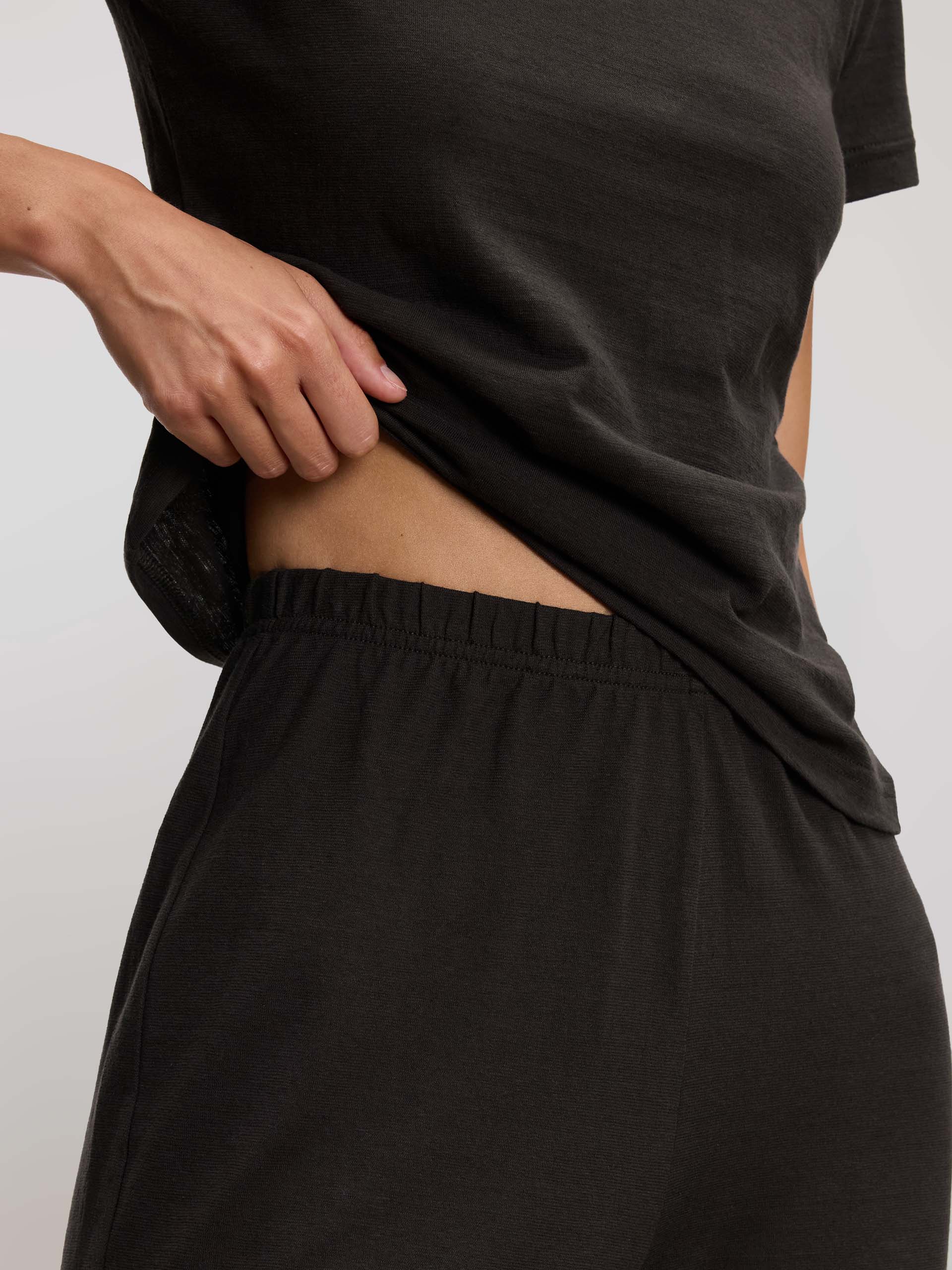 Womens Linen Blend Trouser in Brown - Image 3