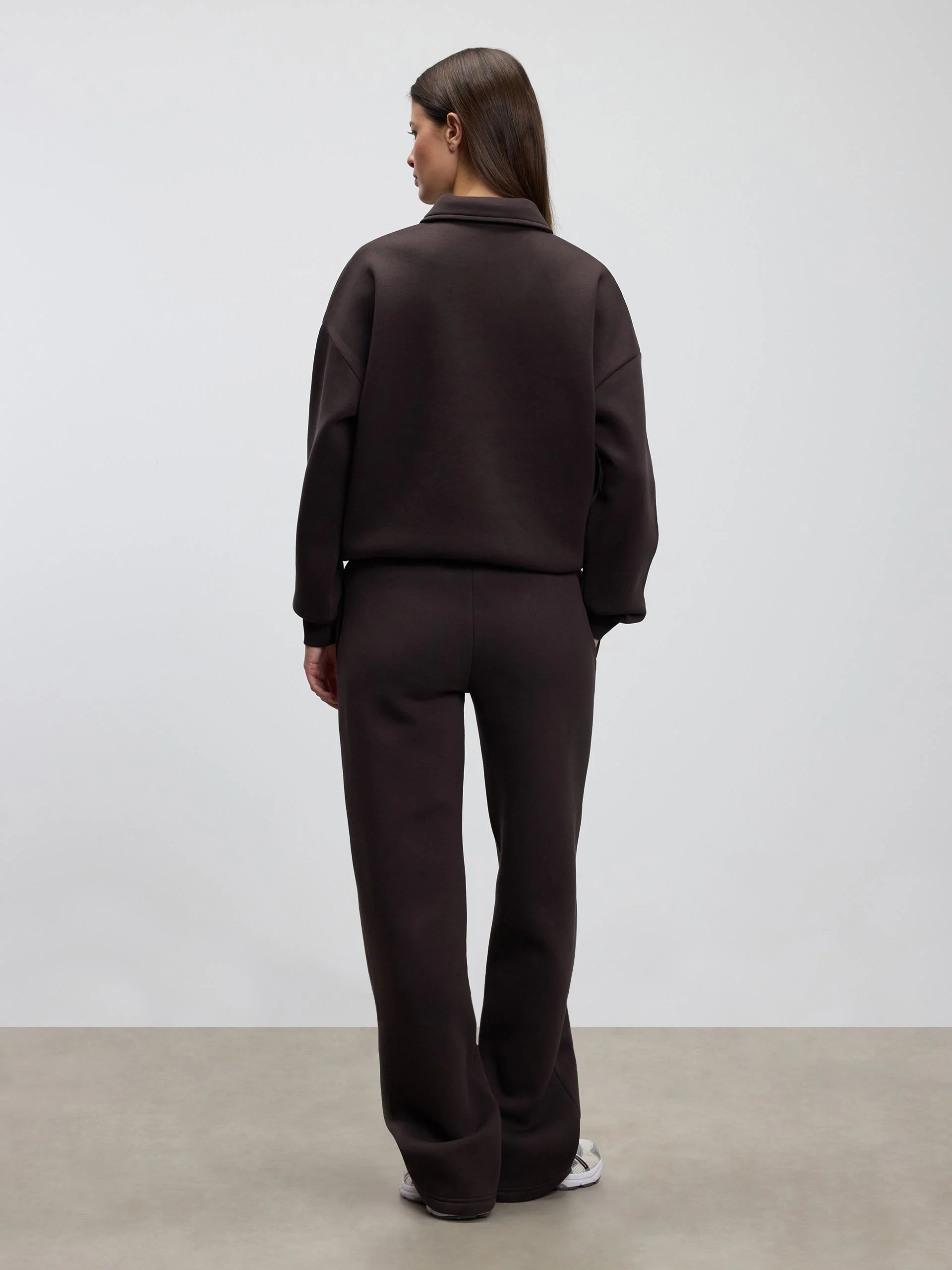 Womens Neoprene Long Sleeve Polo Shirt in Brown - Image 5