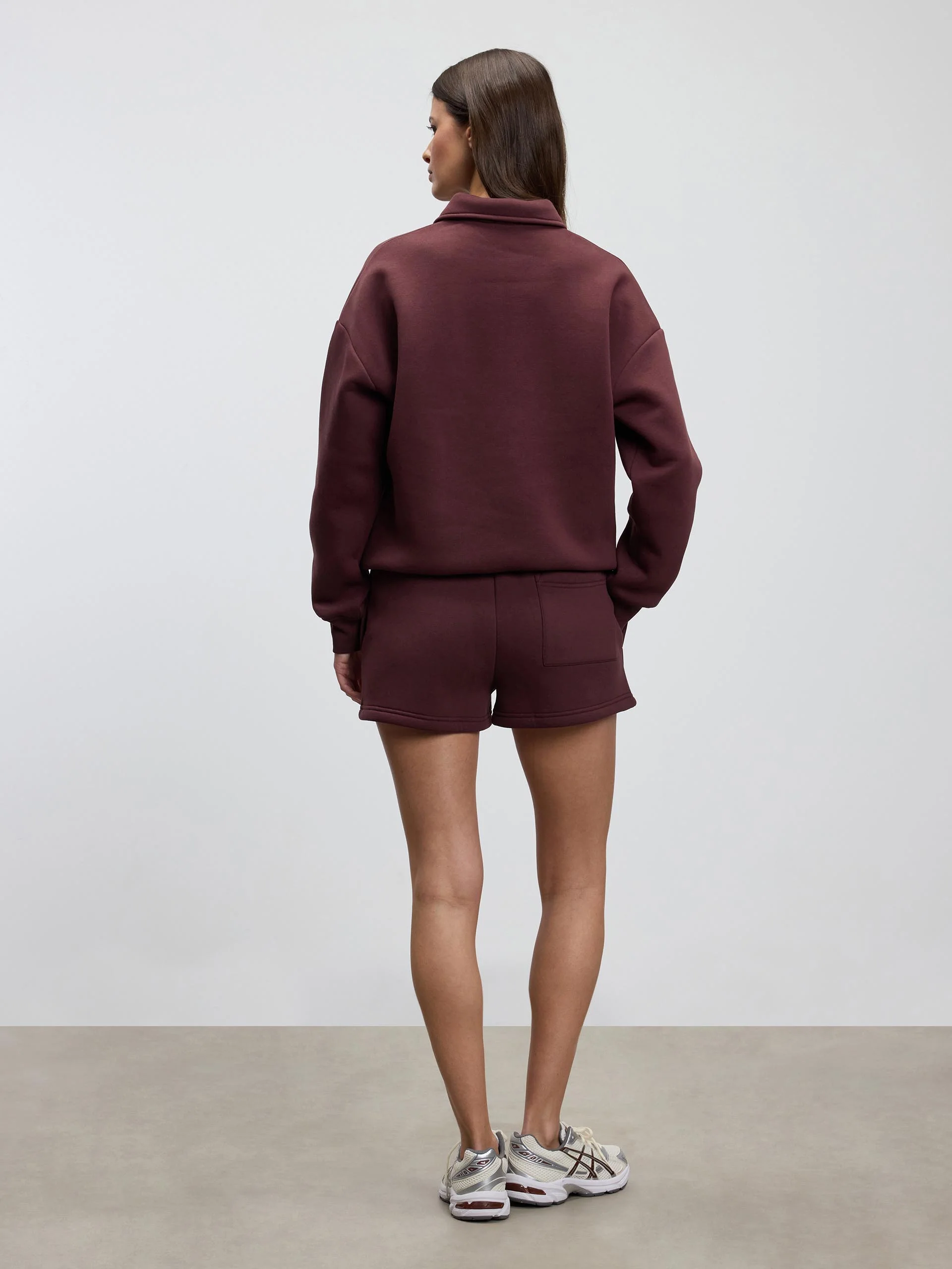 Womens Neoprene Short in Burgundy - Image 3