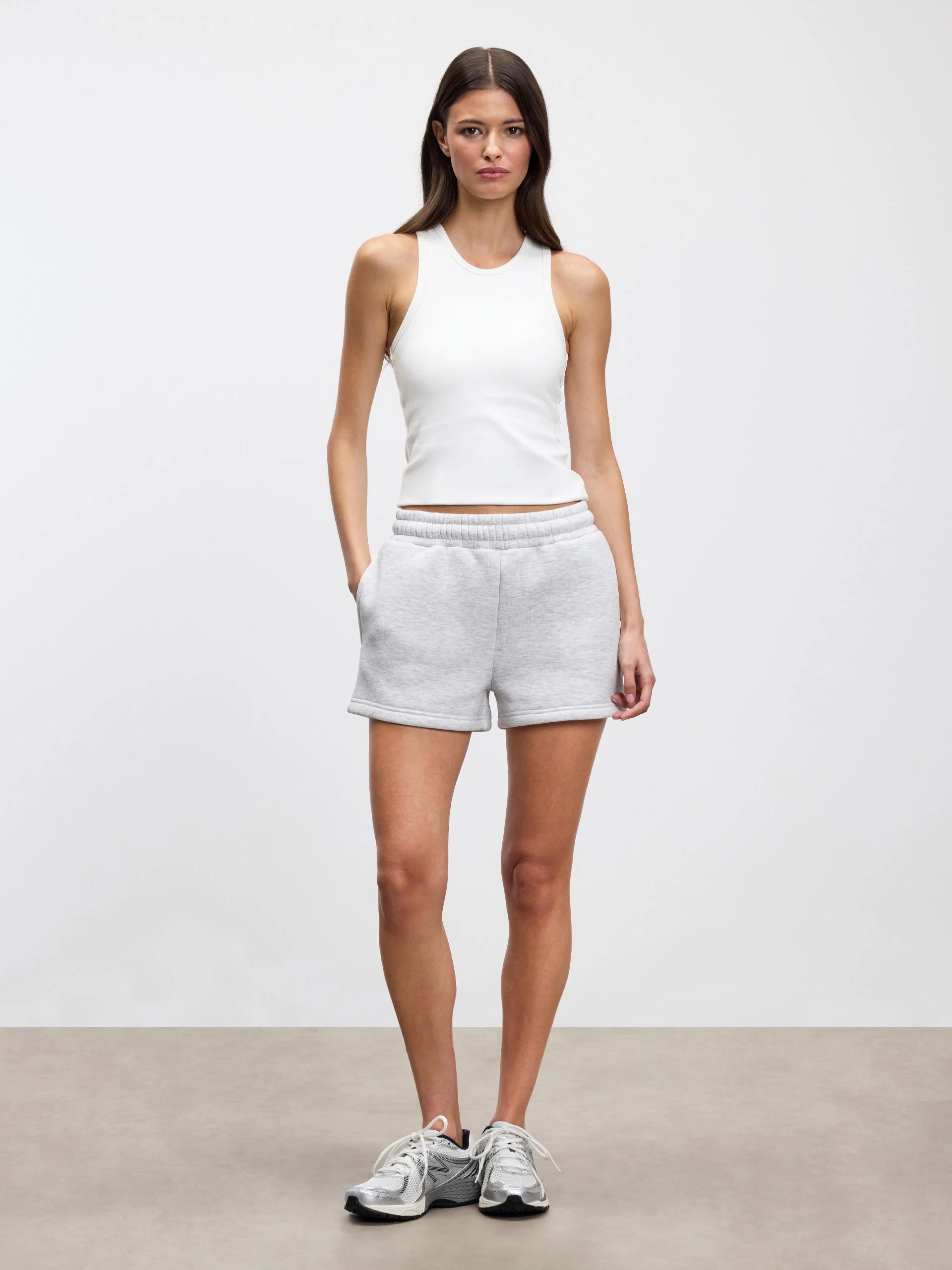Womens Neoprene Short in Marl Grey - Image 2