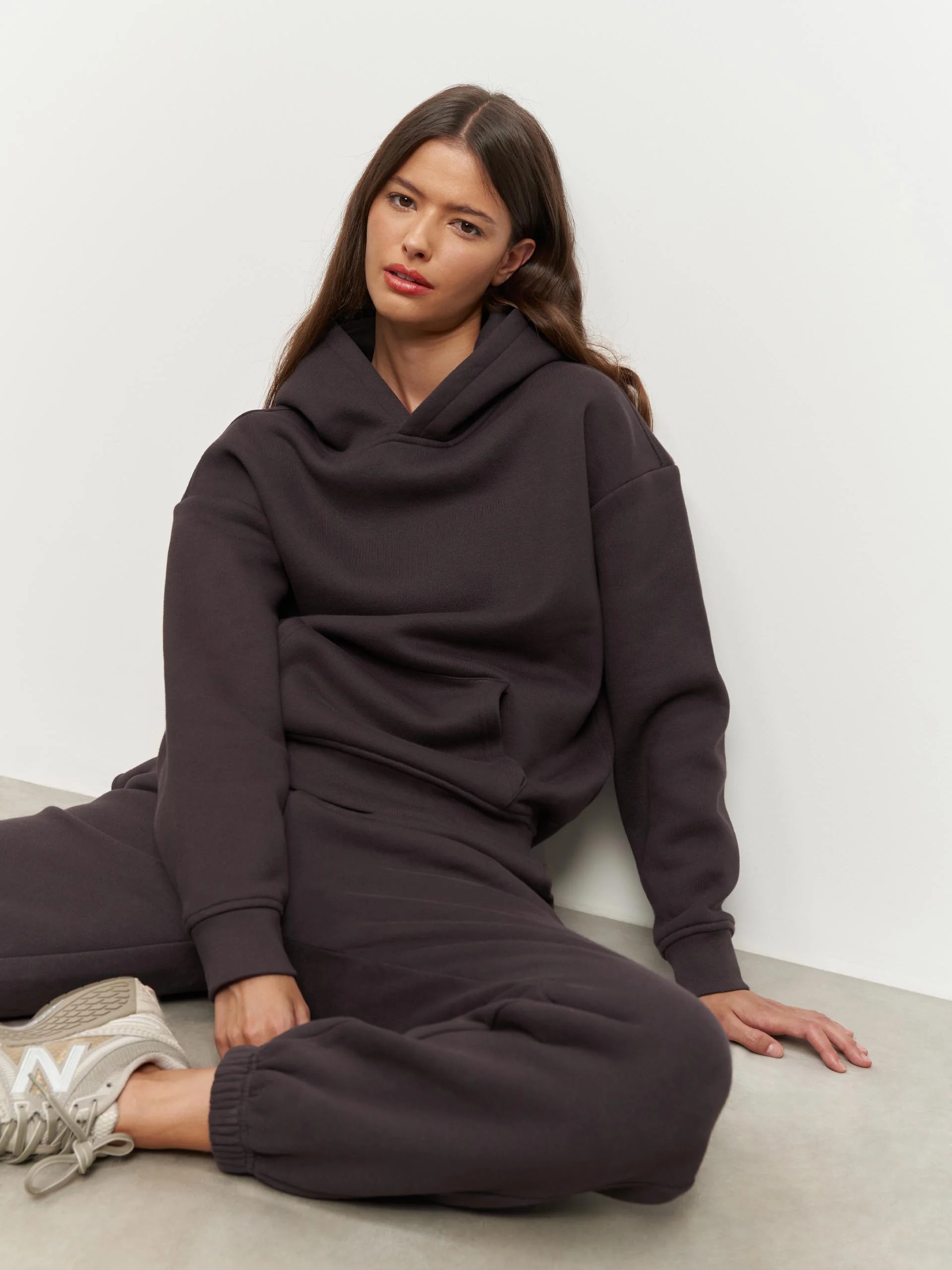 Womens Relaxed Hoodie in Brown - Image 2