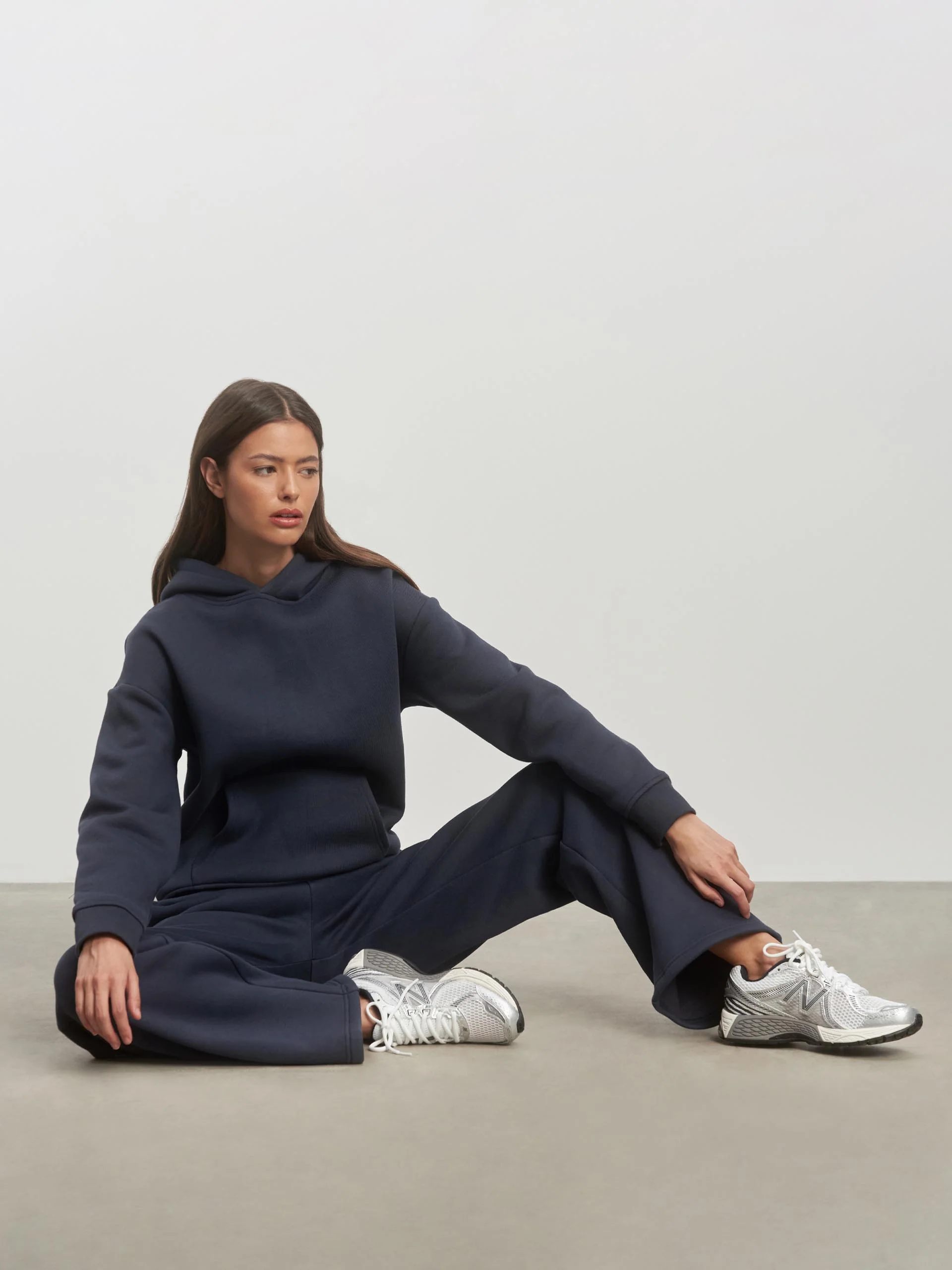 Womens Relaxed Hoodie in Slate Blue - Image 2