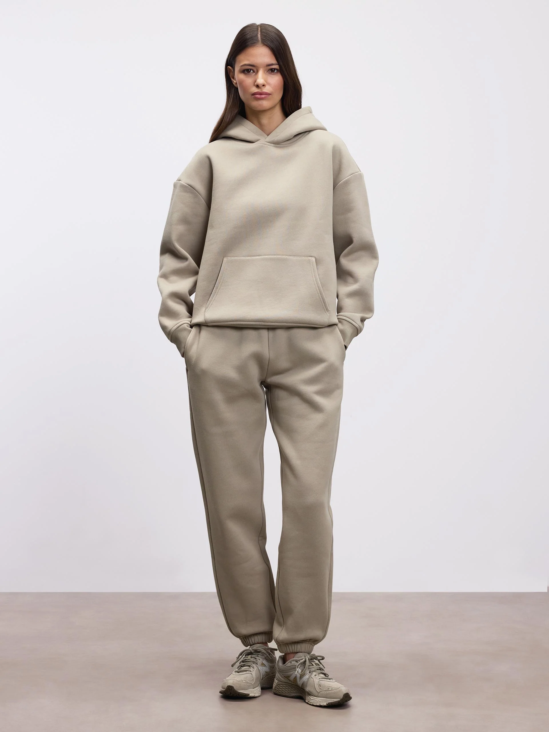 Womens Relaxed Hoodie in Stone - Image 2