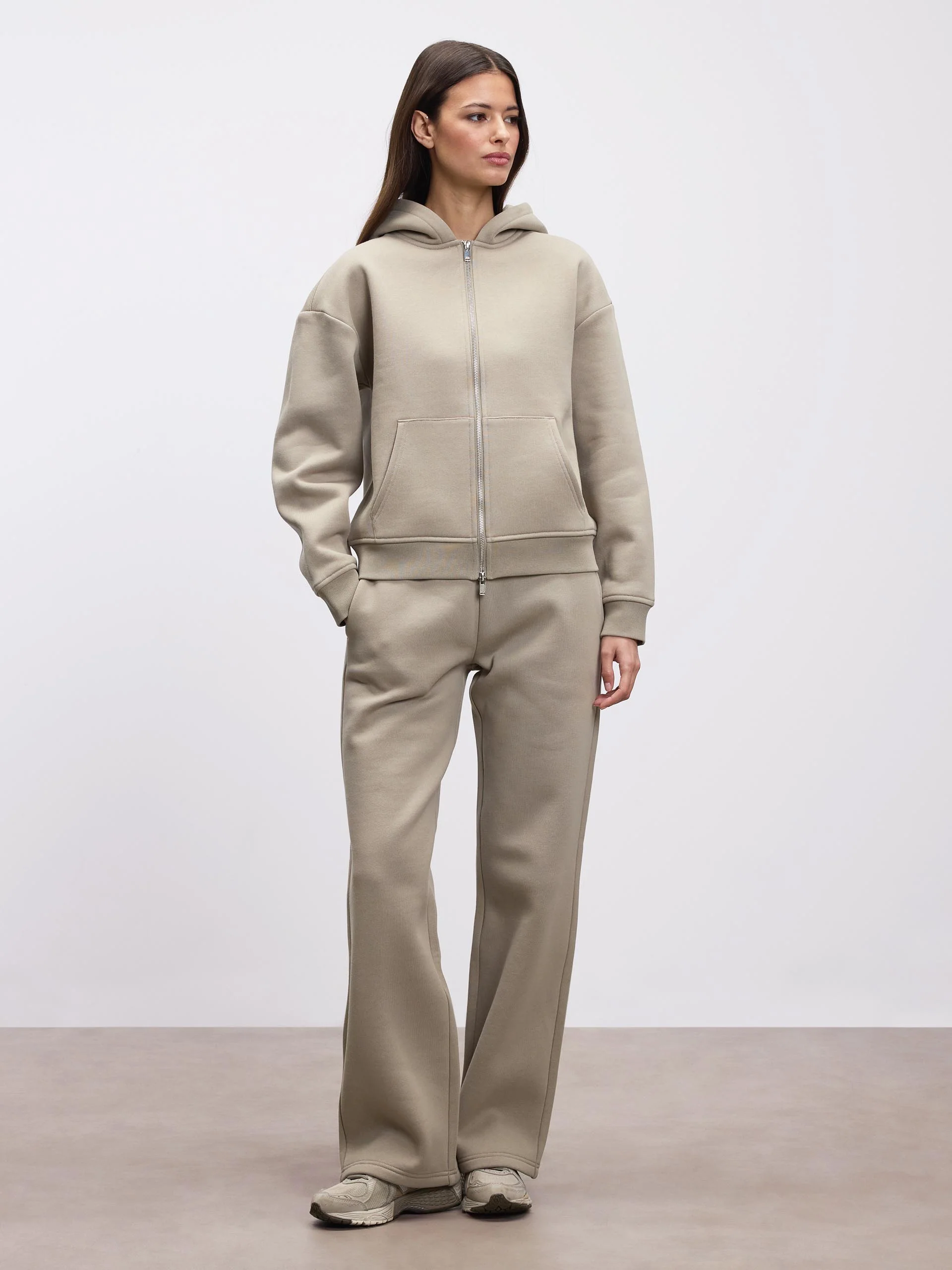 Womens Relaxed Straight Leg Jogger in Stone - Image 2
