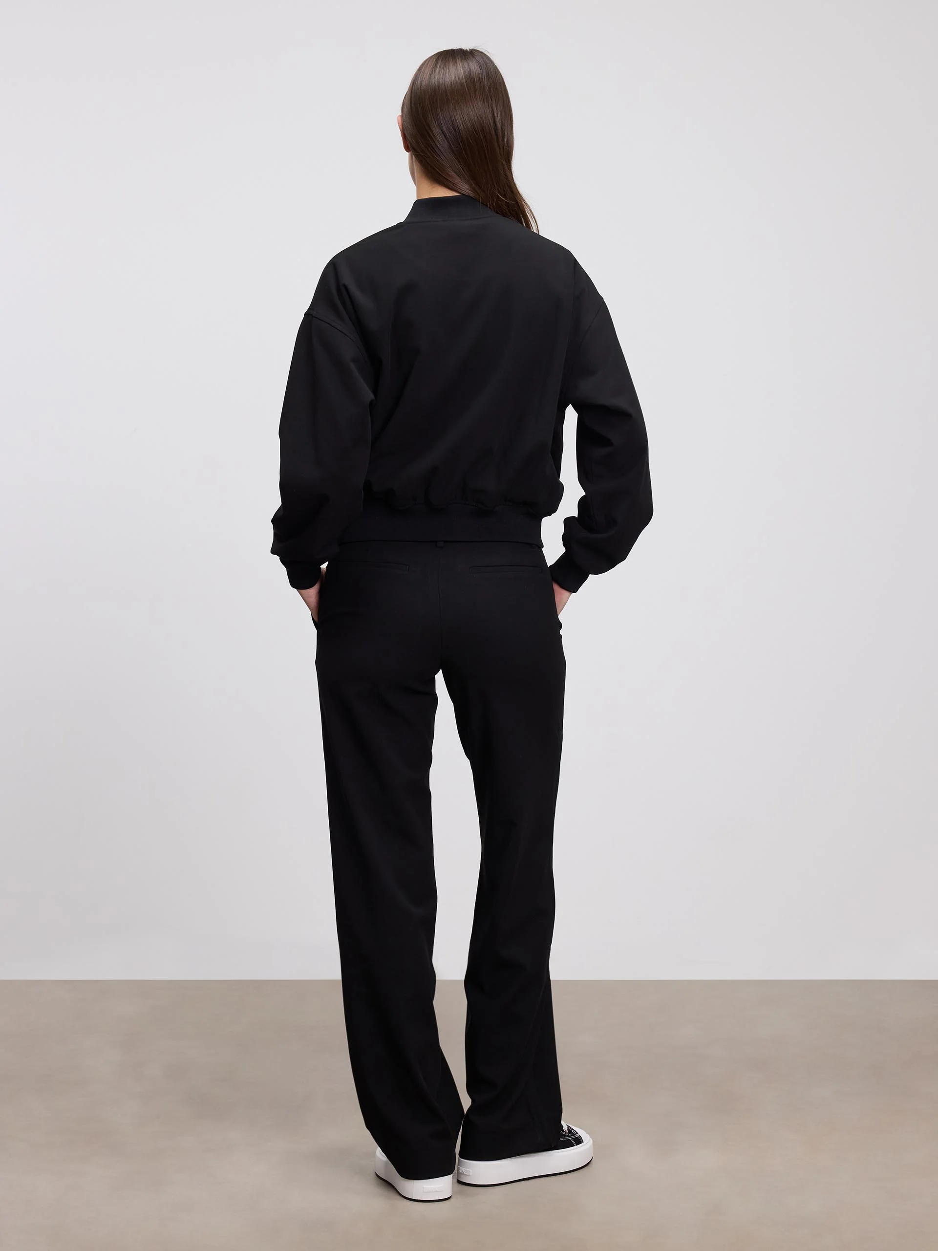 Womens Smart Bomber Jacket in Black - Image 4